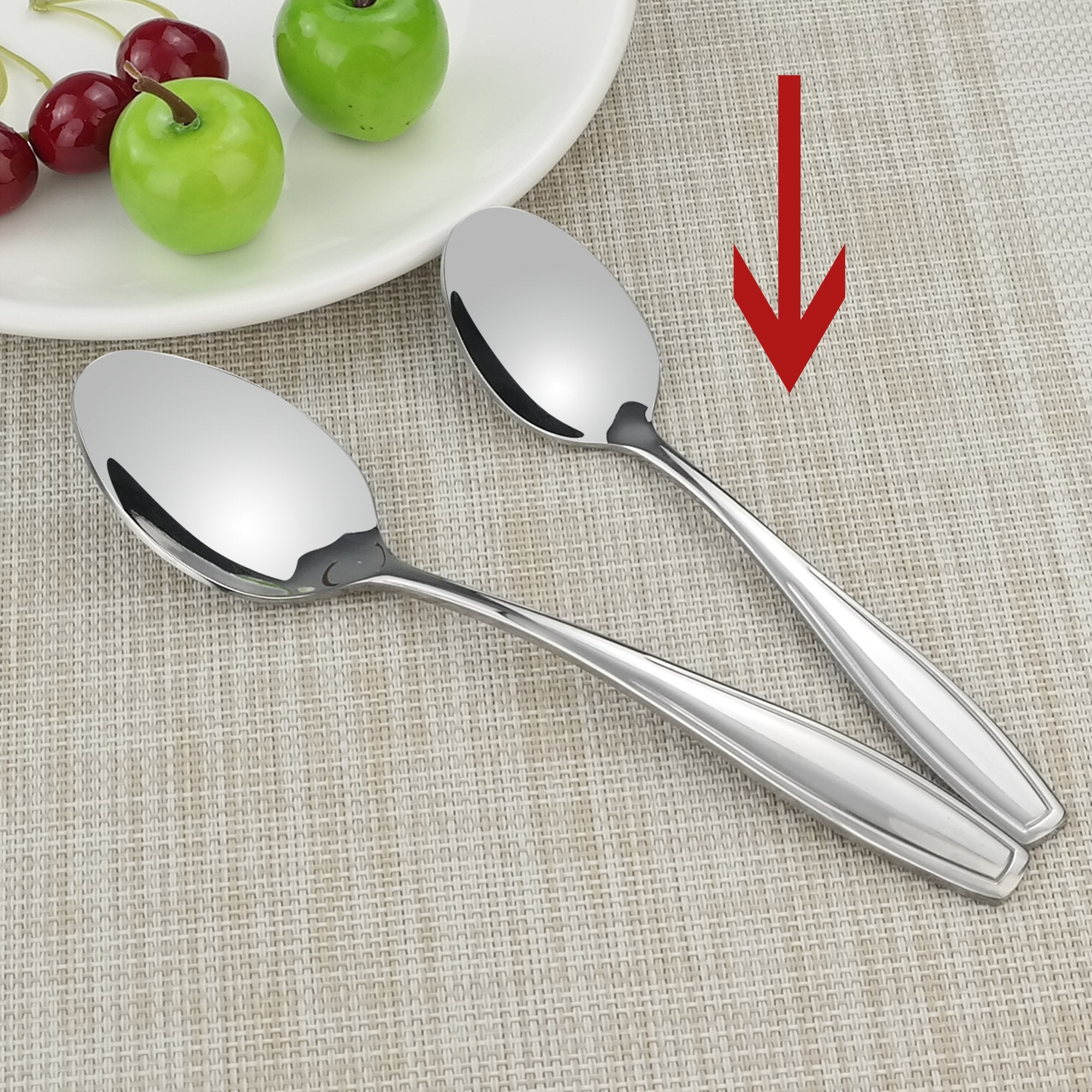 Pekky Stainless Steel Dessert Spoon Set, 12 Pieces/6.7-Inch Small Spoons