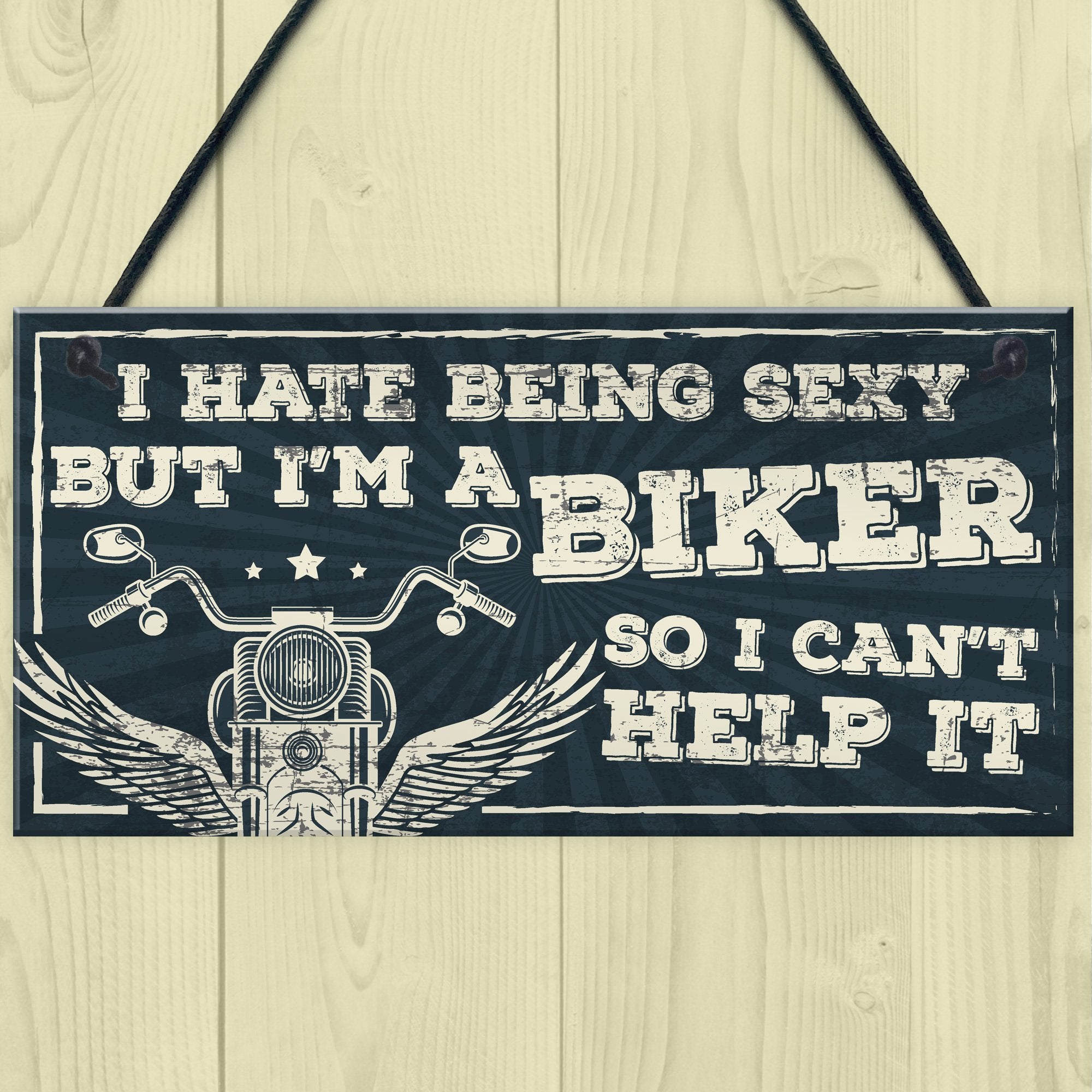 RED OCEAN Motorbike Biker Cycle Hanging Plaque Man Cave Garage Workshop Sign Gift For Men Dad Grandad Gift