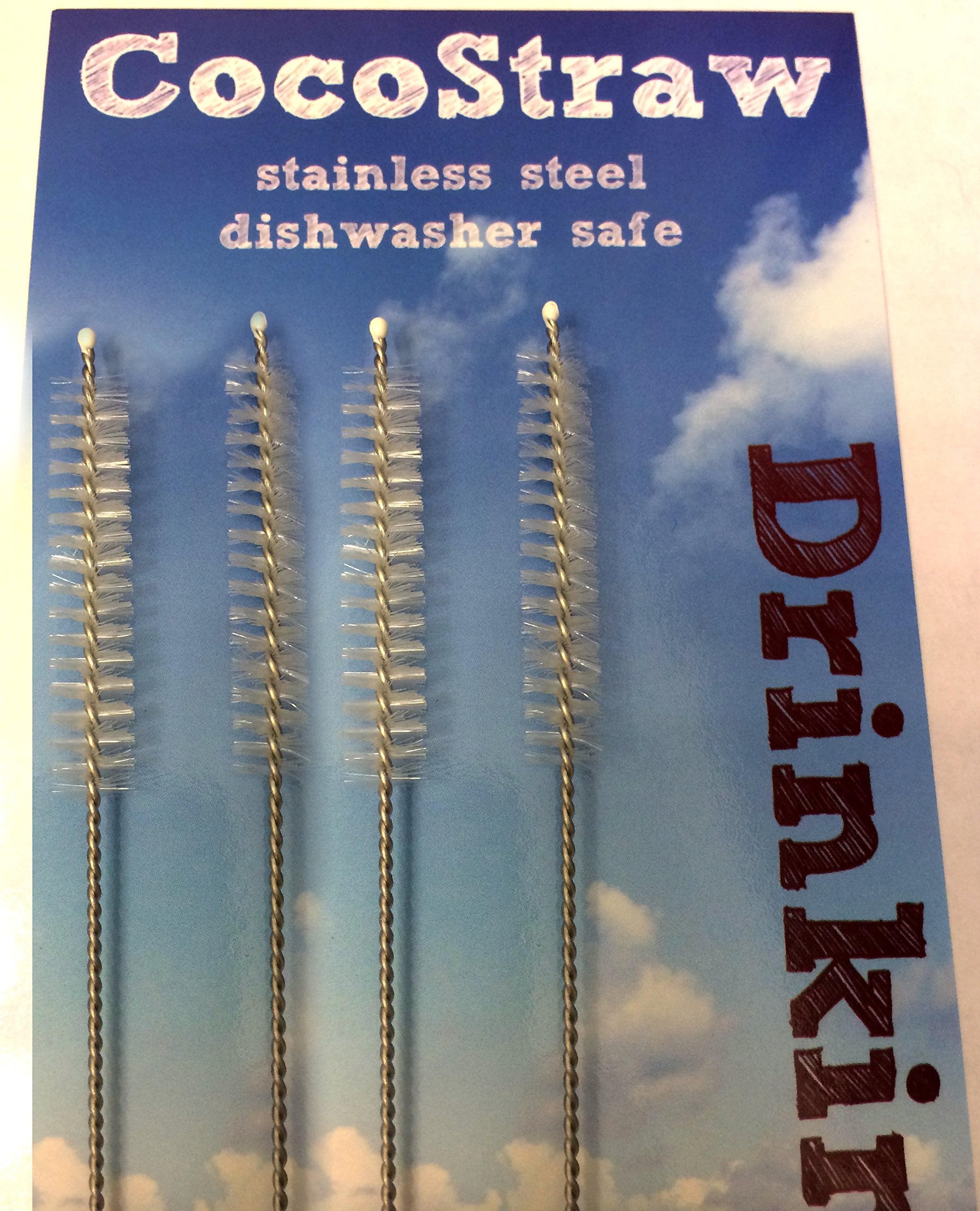 Drink Straw Cleaning Brush - Set Of 4 Stainless Steel Brushes For Drinking Straws, Tumblers, Sippy Cups And More!