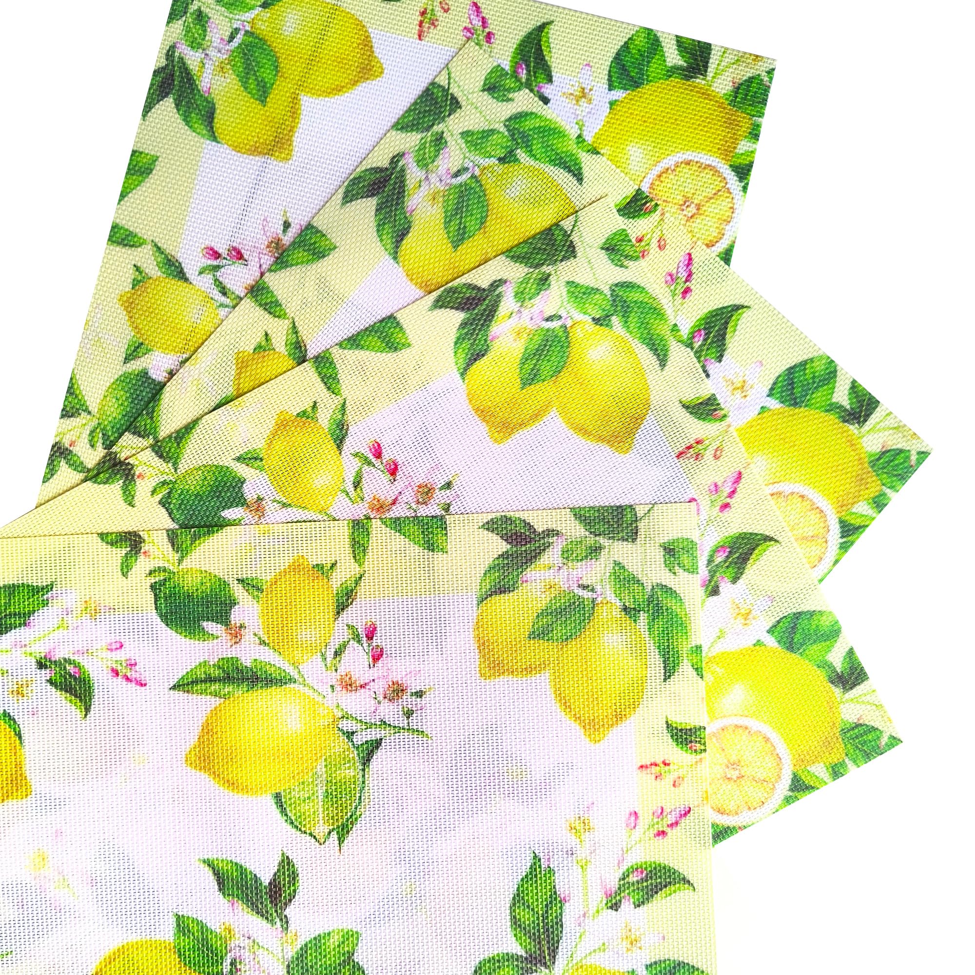 Lemon Placemats Set Of 4, Pvc Waterproof Table Mats, Holiday Party Kitchen Table Decorations
