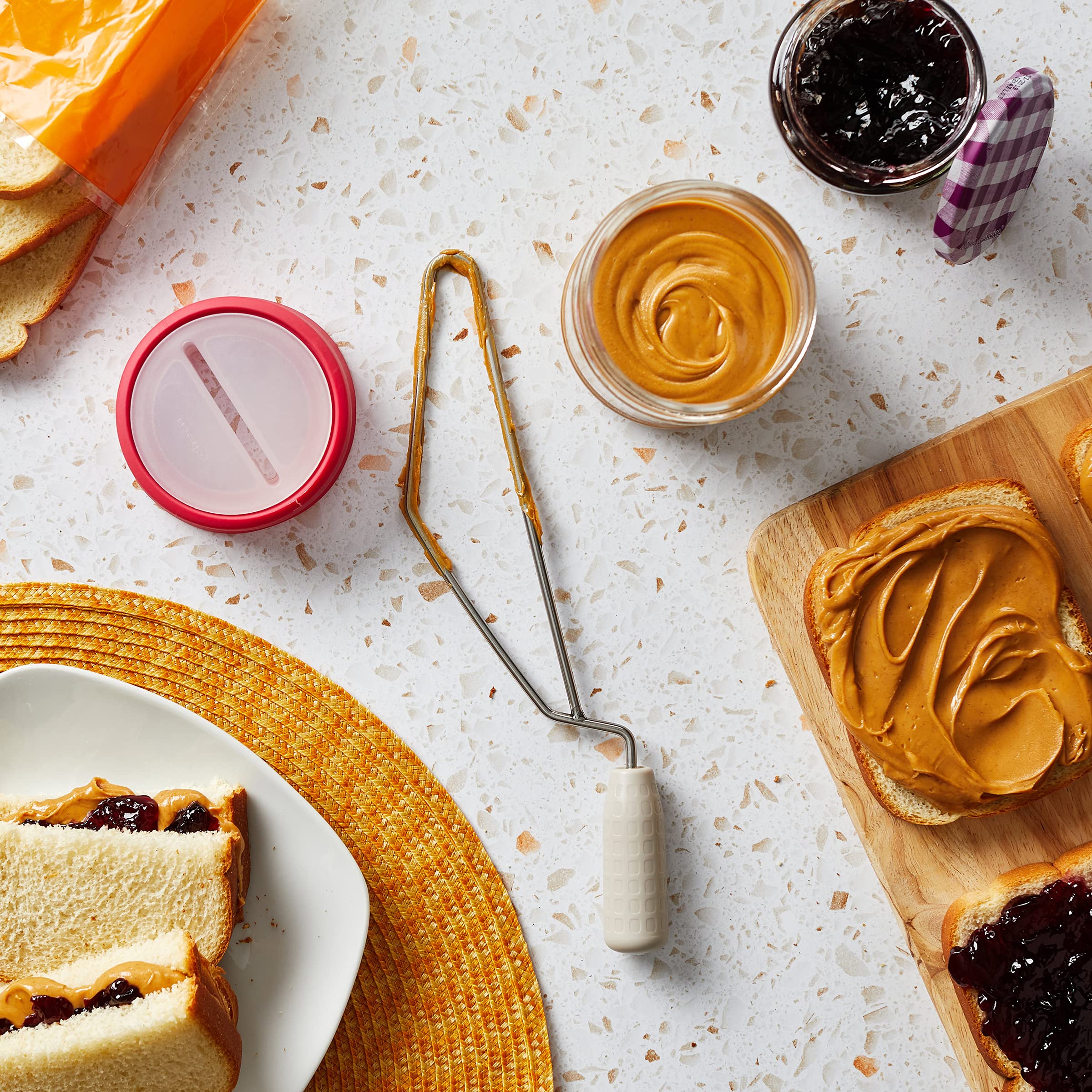 Chef'N Nut Butter Stirrer, Fits Most Mason Jars, Red