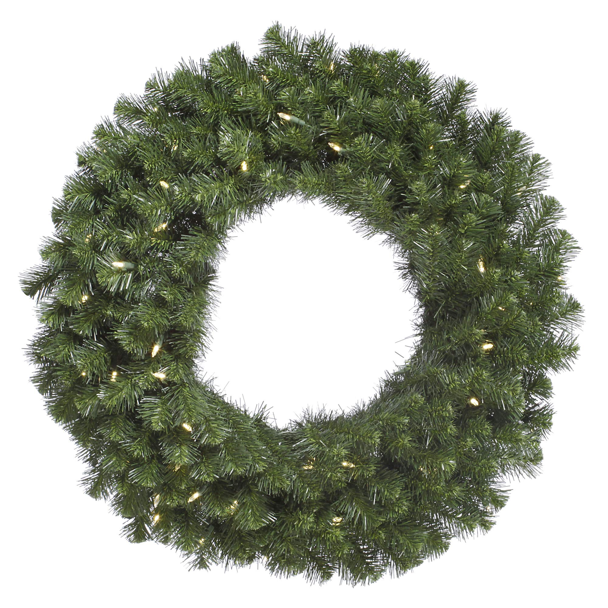 Vickerman 72 Douglas Fir Artificial Christmas Wreath - 600 Warm White Italian LED Lights - Wreath for Mantel or Door - Reliable 