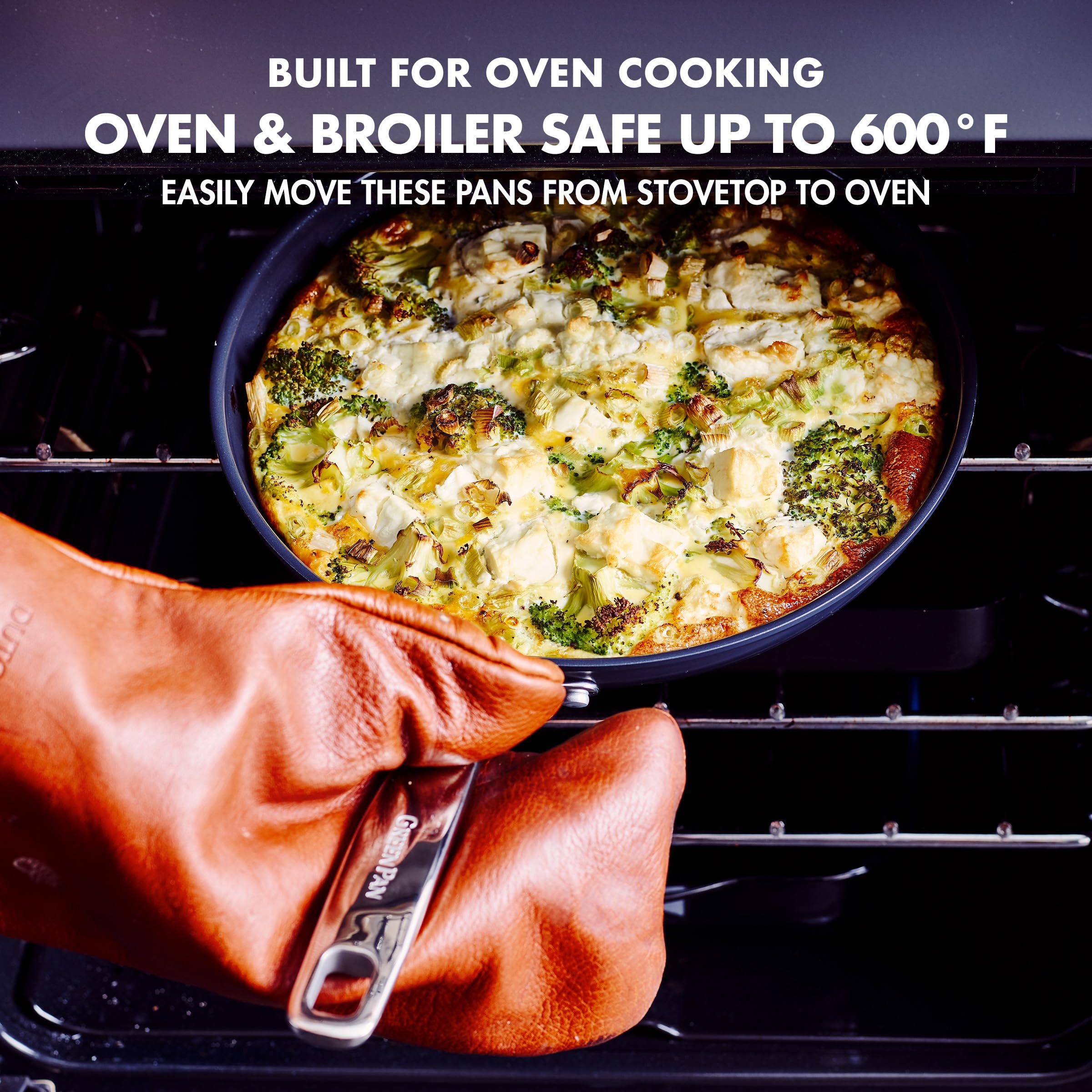 Greenpan Chatham Black Prime Midnight Hard Anodized Healthy Ceramic Nonstick, 12'' Frying Pan Skillet With Lid, Pfas-Free, Dishw