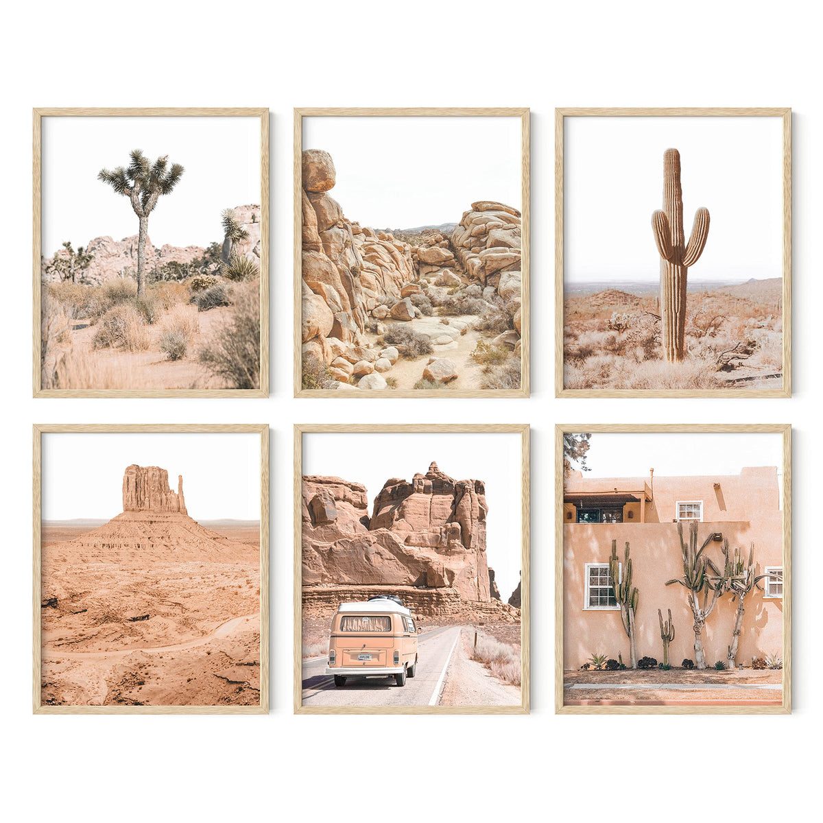 Haus And Hues Desert Succulent Wall Art & Botanical Prints Set Of 6 Southwestern Wall Decor, Cactus Art Prints, Joshua Tree Wall