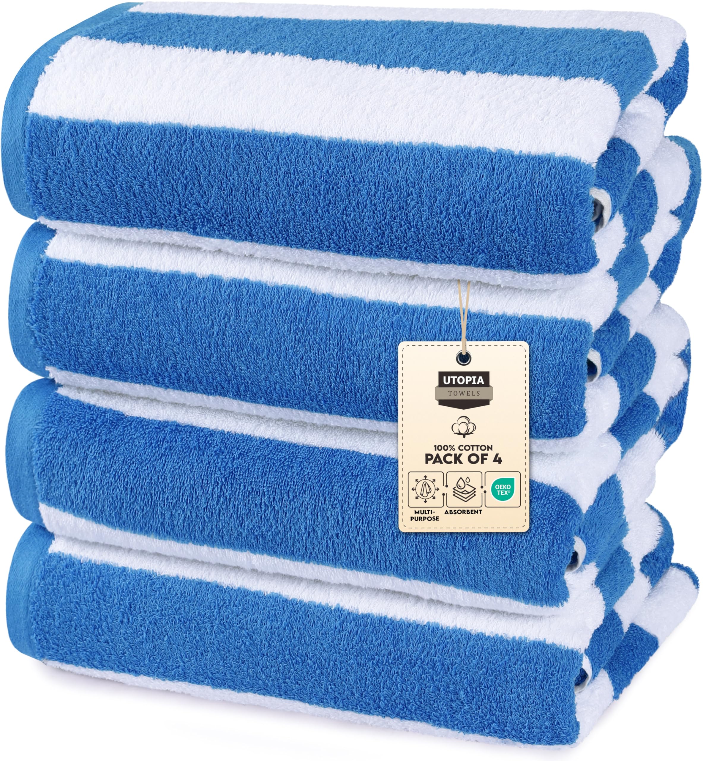 Utopia Towels, 35 by 70 Inches Beach Towel, 100% Ring-Spun Cotton Jumbo Bath Sheet, 600 GSM Highly Absorbent, Super Soft & Quick