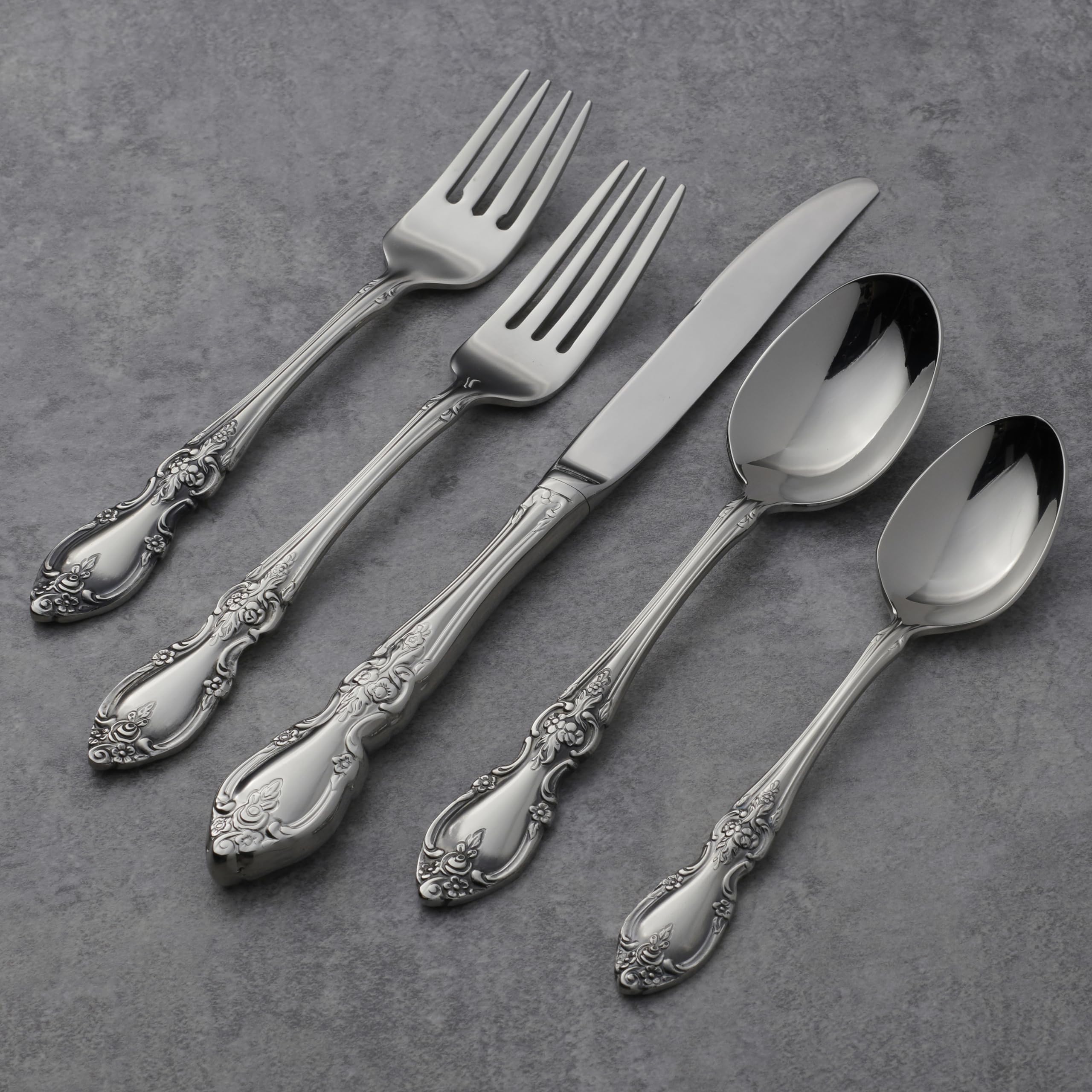 Oneida Louisiana 5-Piece Flatware Set, Service For 1,Silver