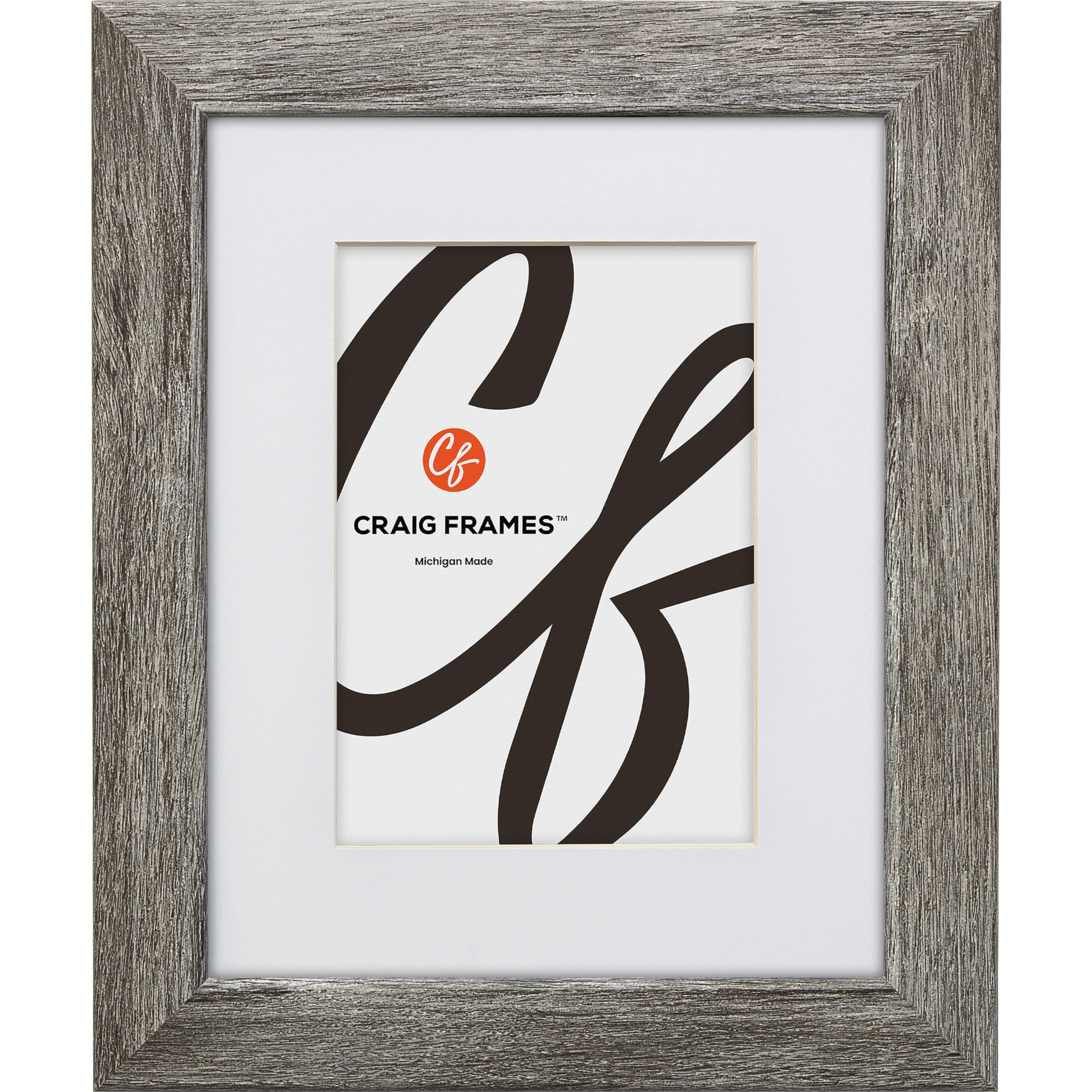 Craig Frames Bauhaus 125, 22x28 Picture Frame Matted for an 18x24 Photo, Barnwood Gray
