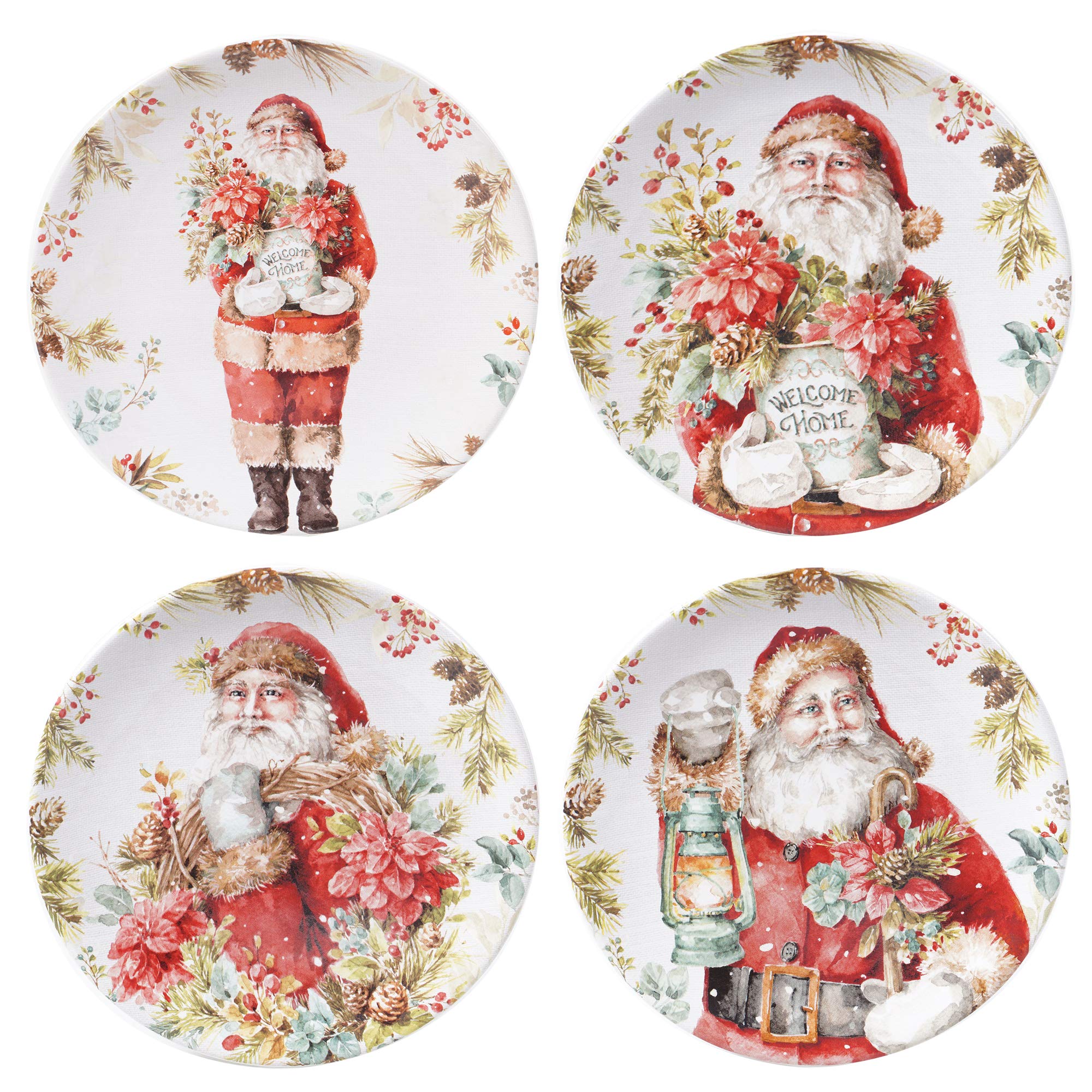 Certified International Christmas Story 9'' Salad/Dessert Plates, Multicolored, Medium, Set Of 4