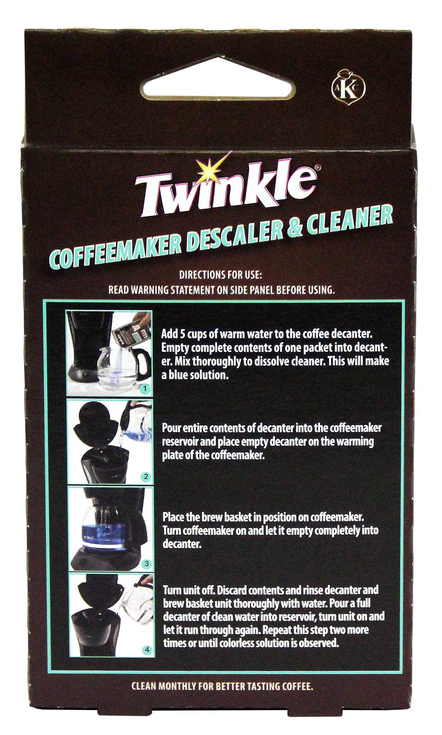 Twinkle Coffeemaker Cleaner & Descaler - Compatible With Mr. Coffee & All Automatic Drip Units (Pack Of 2)