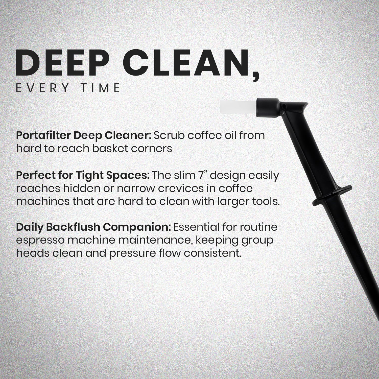 Rattleware Espresso Machine 7    Group Brush With Drip Guard - Sleek & Efficient Cleaning Brush For Coffee Machines, Perfect For