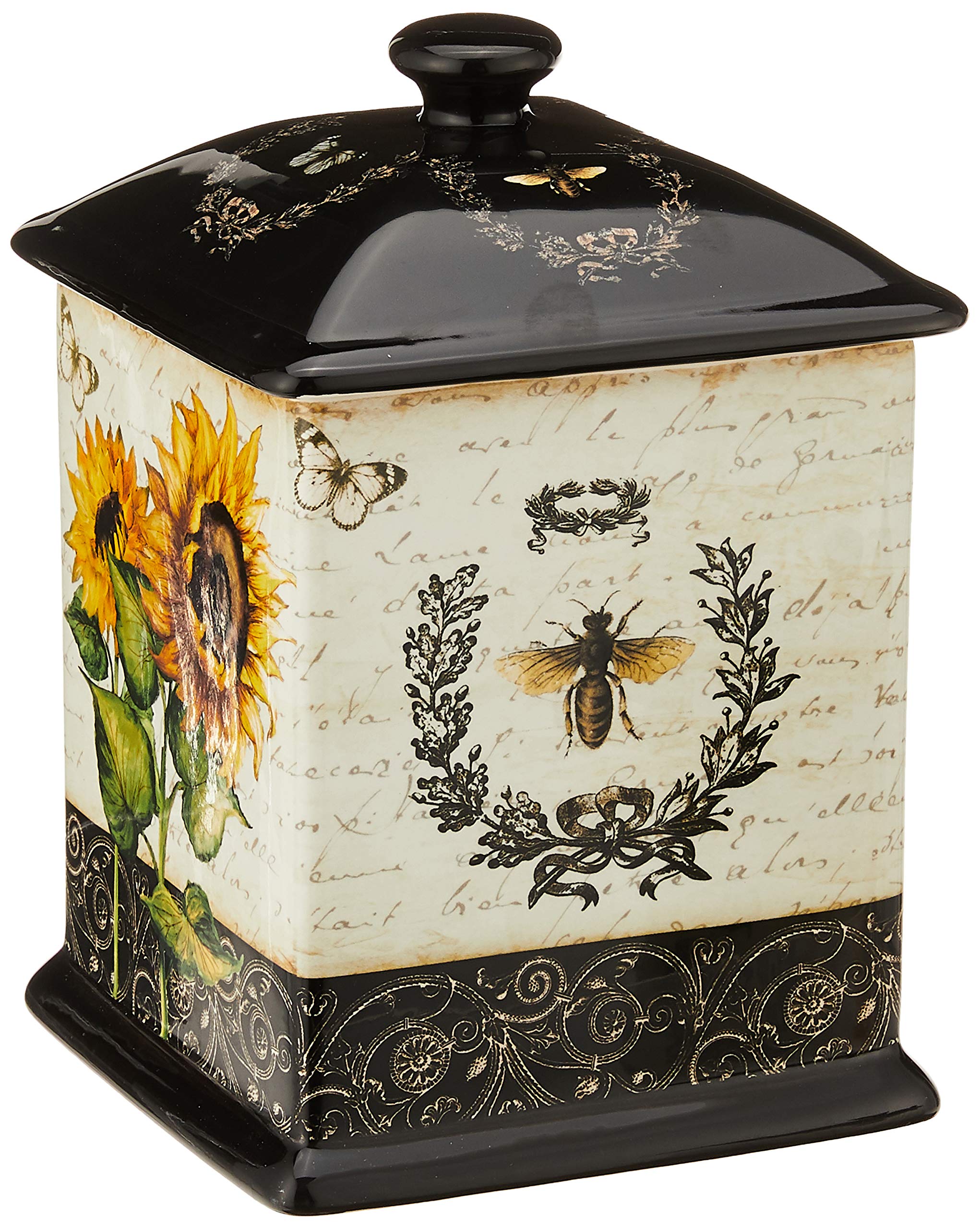 Certified International 3 Piece French Sunflowers Canister Set, 56 Oz/60 Oz/96 Oz, Multicolored