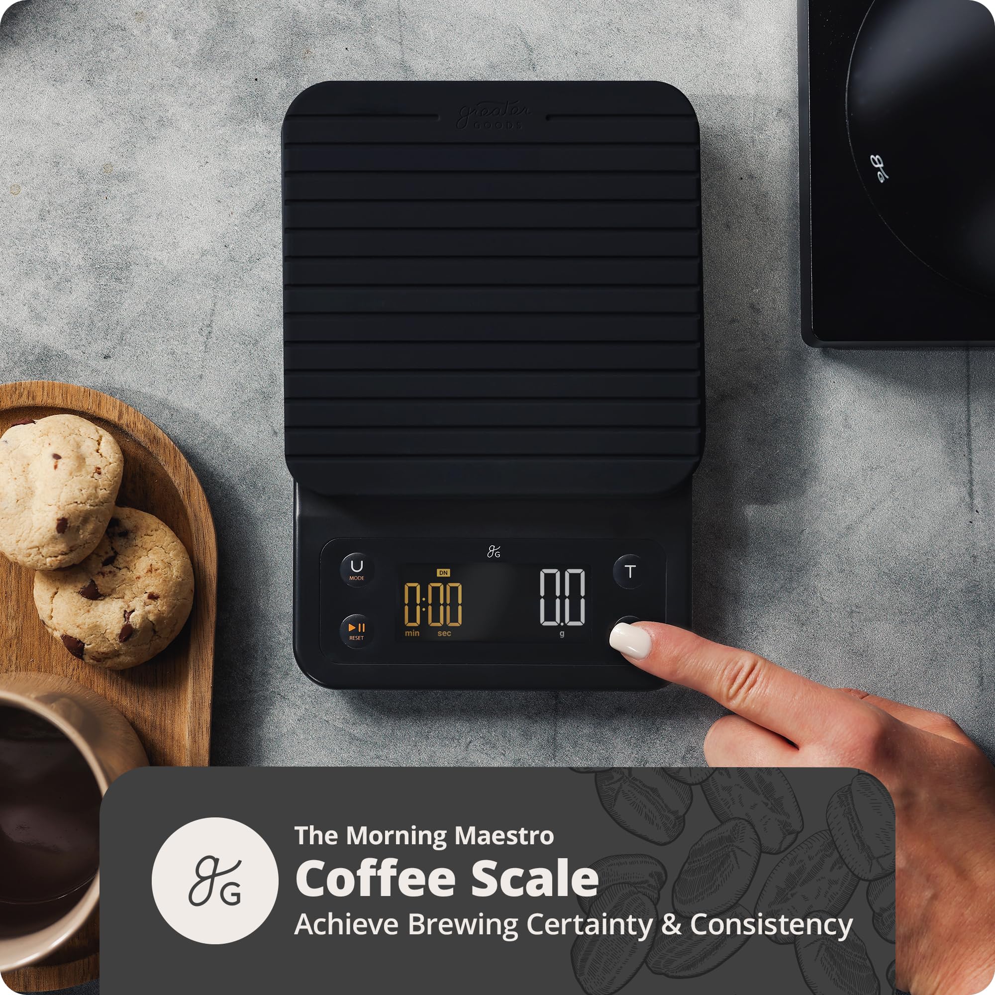Greater Goods 0.1G Precision Coffee Scale With Timer - 3Kg Digital Scale For Pour-Over, Espresso, French Press, Kitchen Use (Ony