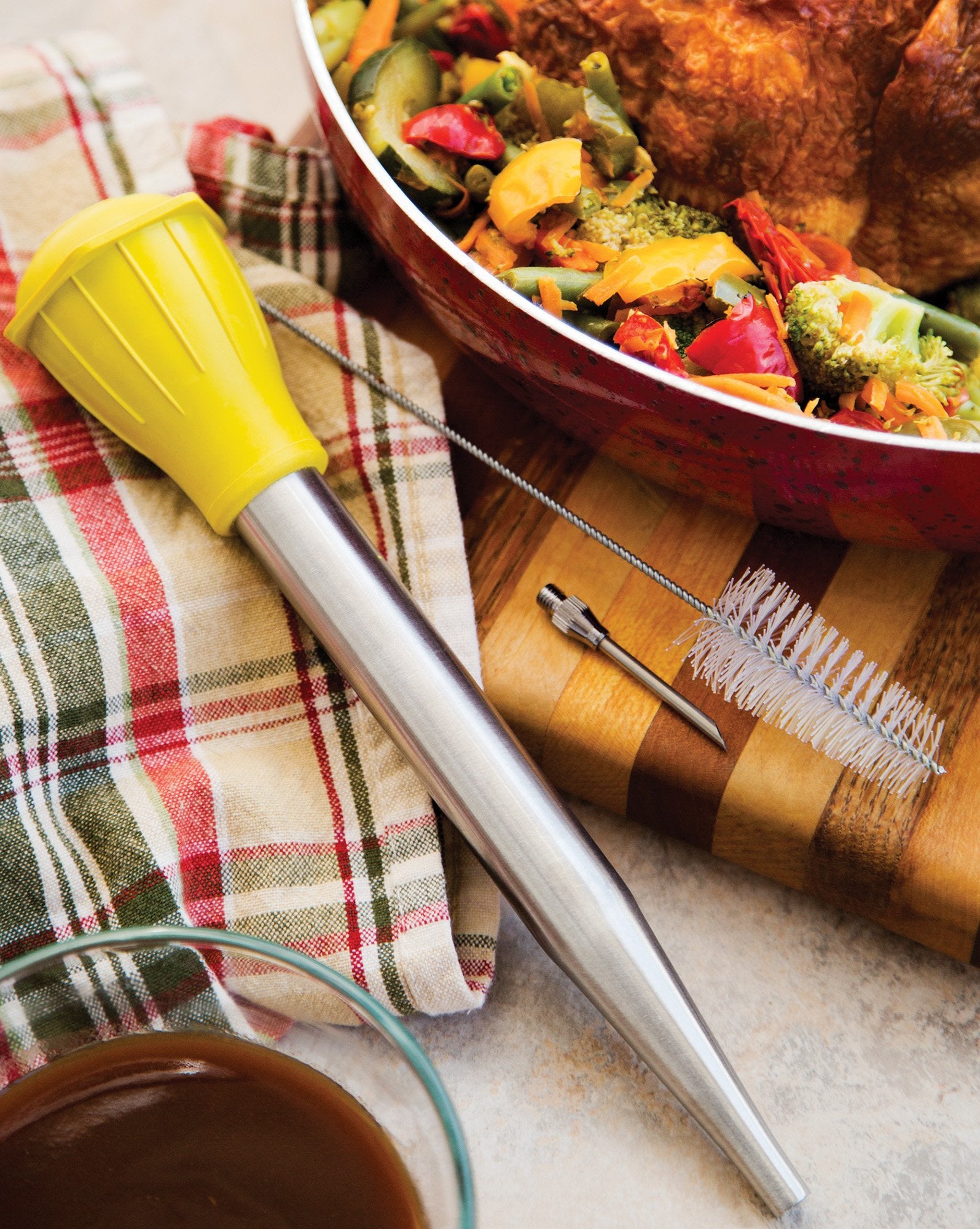 Fox Run Injector And Cleaning Brush Turkey Baster, 2 X 4.75 X 14.25 Inches, Stainless Steel