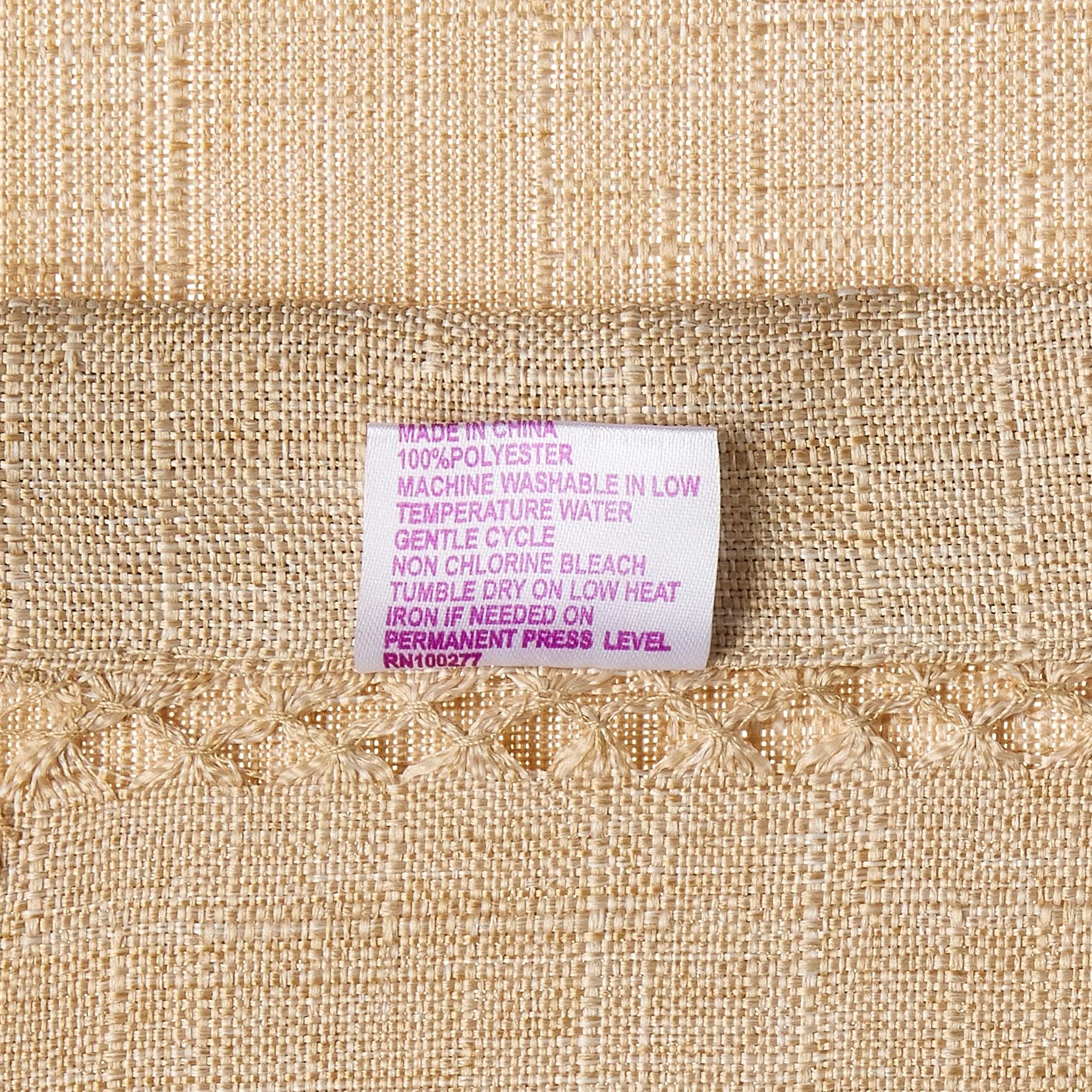 Hem Stitch Embroidered Vintage Design Tablecloth Oatmeal 60'' By 84'' Oblong/Rectangle