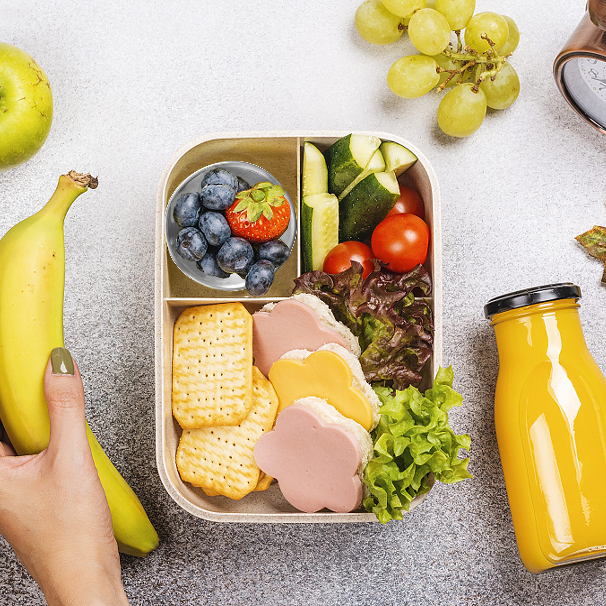 Bayrouth 12Pcs Reusable Salad Dressing Containers For Lunch Box,2.4Oz Small Condiment Containers With Lids,Stainless Steel Condi
