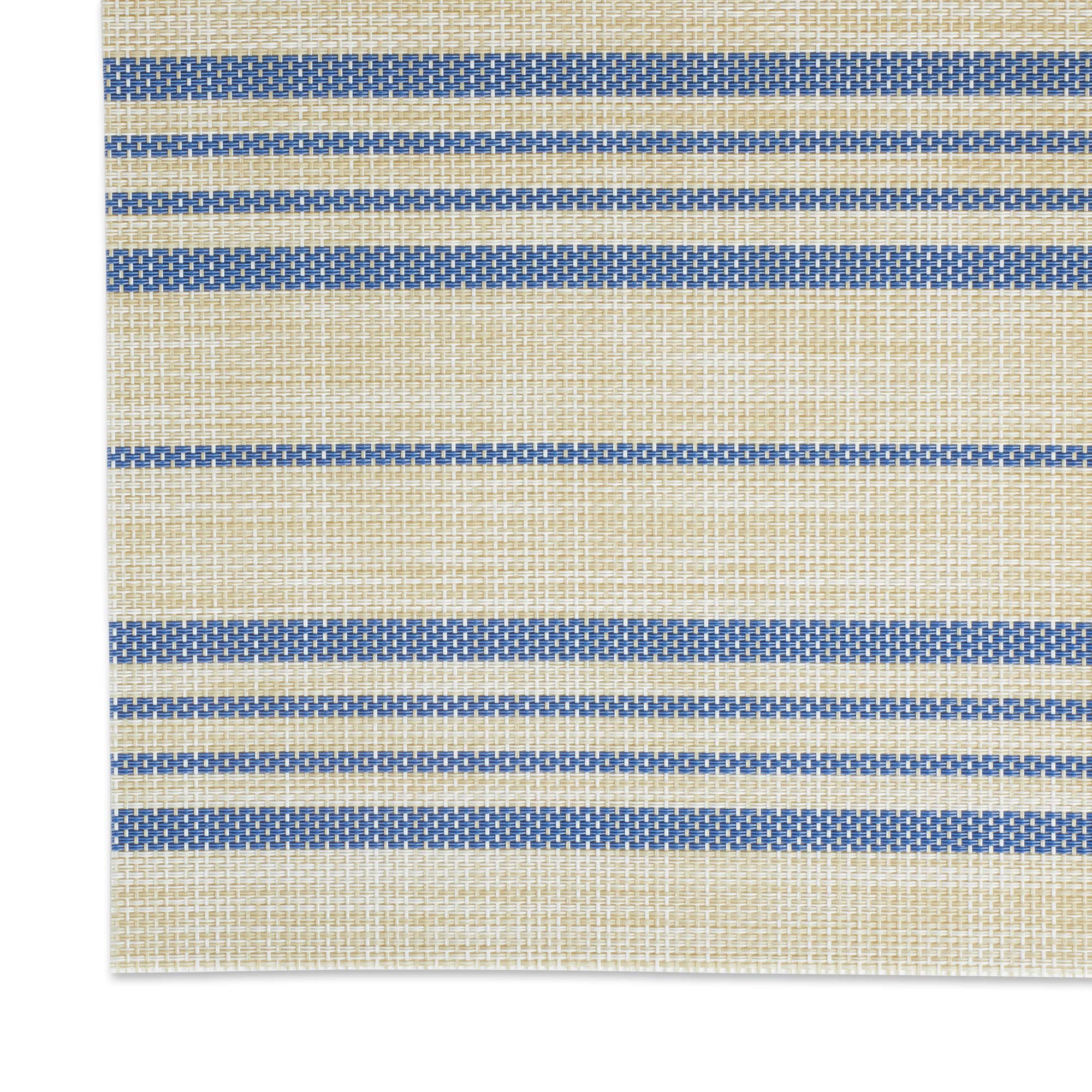 Dii French Blue Farmhouse Stripe Pvc Woven Placemat