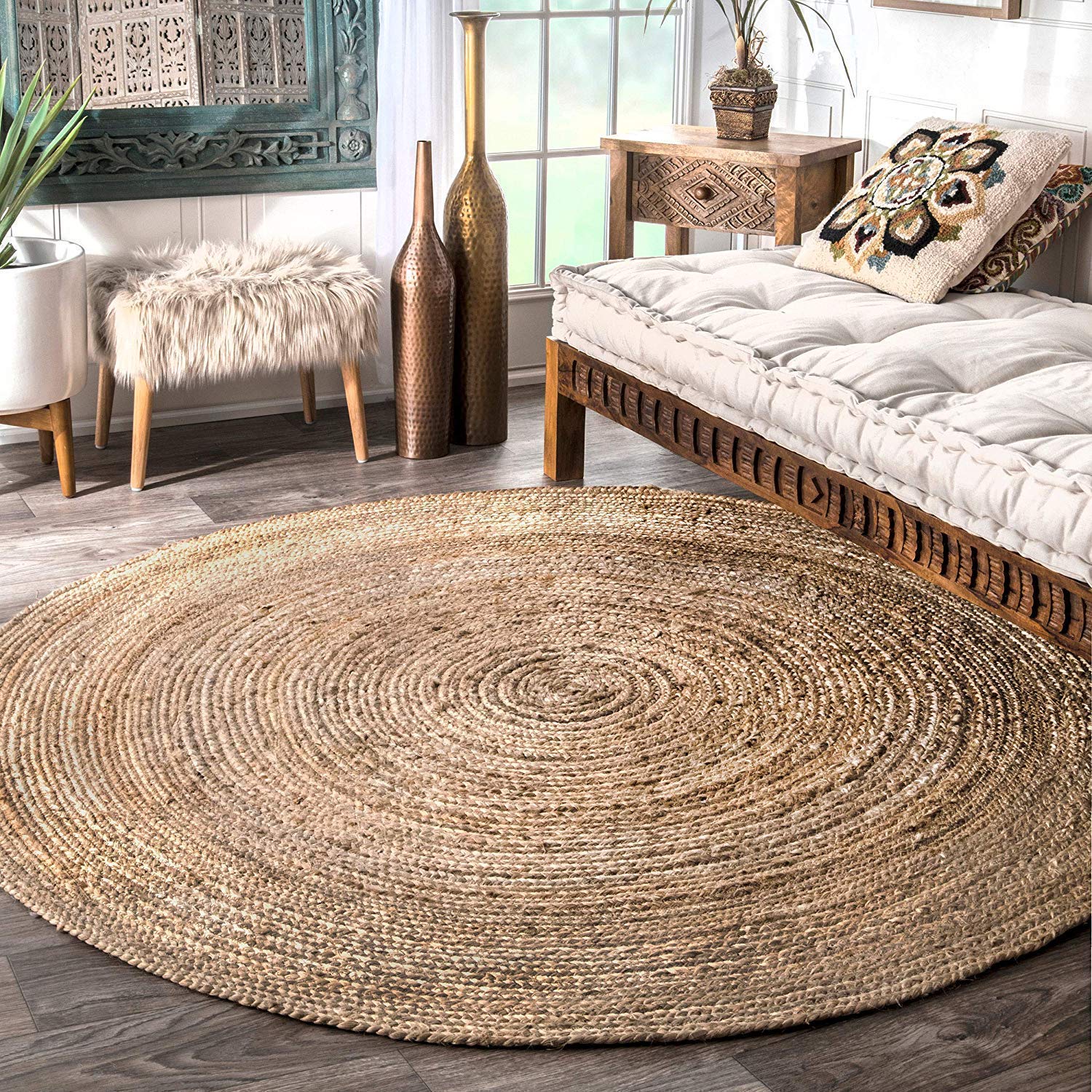 Homeable Hand-Made Jute Braided Area Rug Long Lasting Rug To Beautify The House Carpet For Bed Room| Living Room| Hall| Office| 