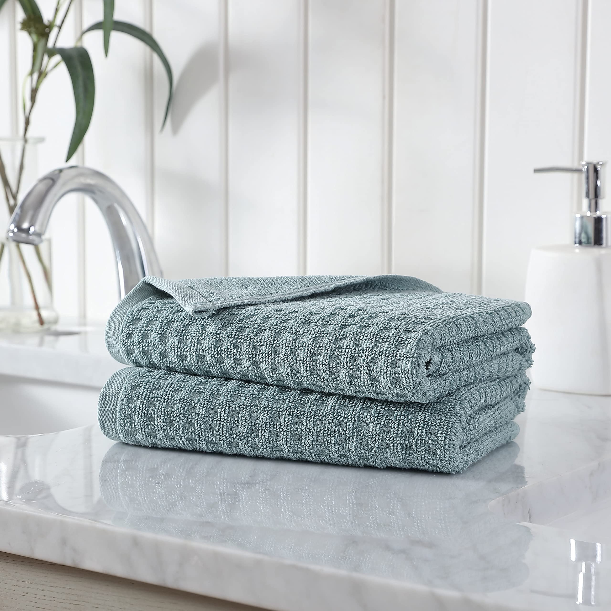 Tommy Bahama- Hand Towel Set, Highly Absorbent Cotton Bathroom Decor, Low Linting & Fade Resistant (Northern Pacific Turquoise,