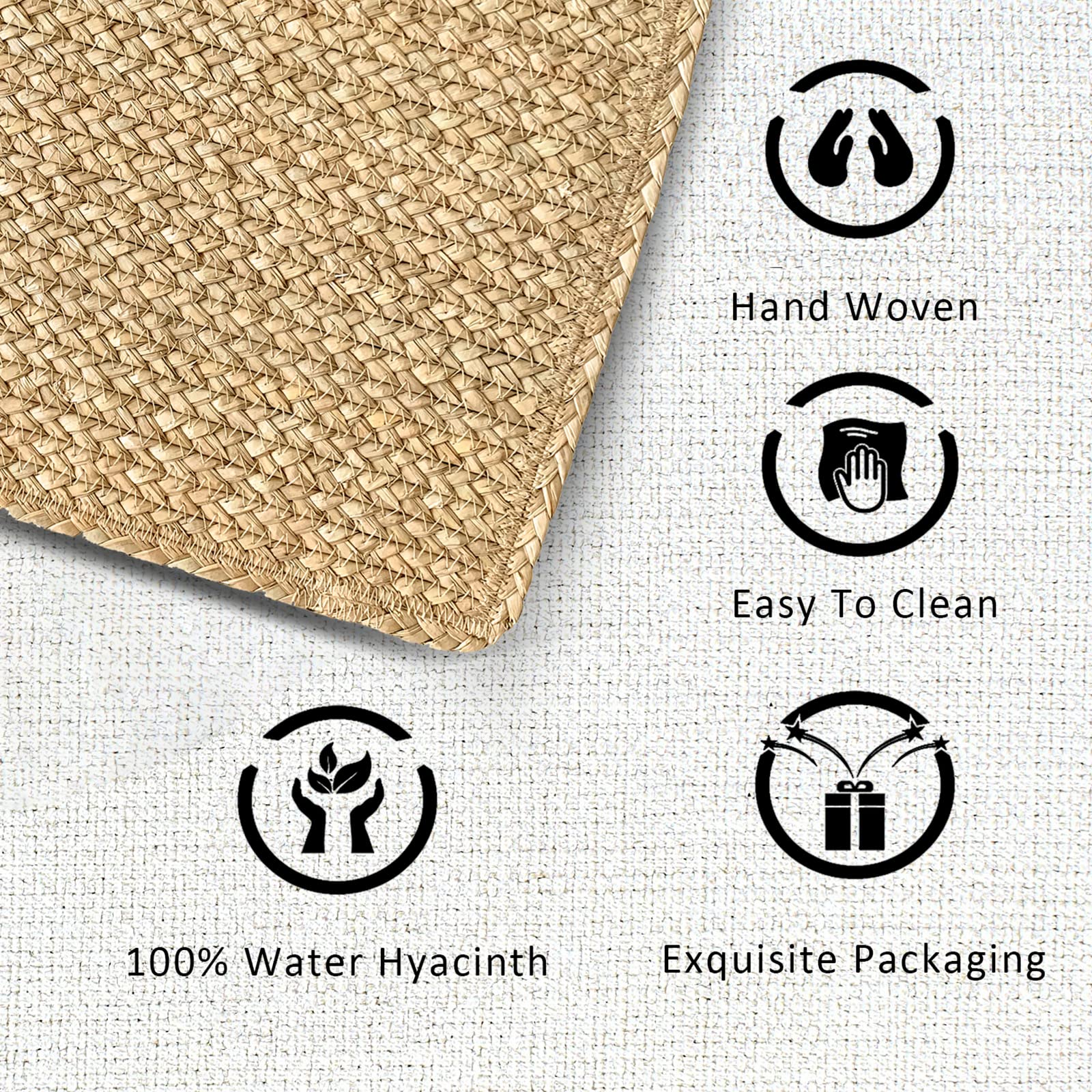 Cy Sisters Woven Placemats One Table Runner 36 Inches Long Rattan Placemats Rectangle Runners Natural Wicker Heavy Braided Straw