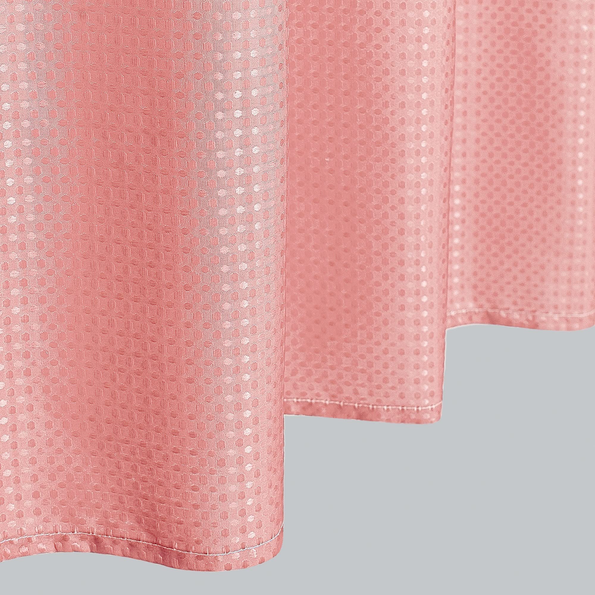 Pink Dorm Shower Curtain For Girls,Ombre Designs Waffle Weave Waterproof Fabric Shower Curtian Liner With Hooks Set For Small St