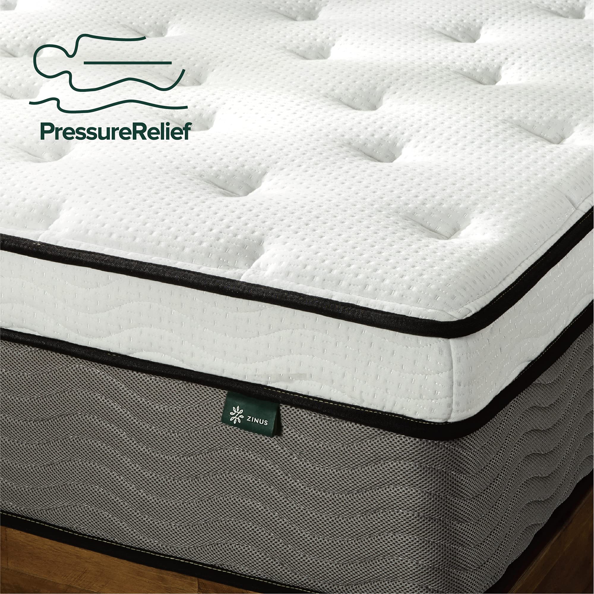 Zinus 14 Inch Support Plus Pocket Spring Hybrid Mattress, Queen, Strong Coils For Durable Support, Pocket Innersprings For Motio