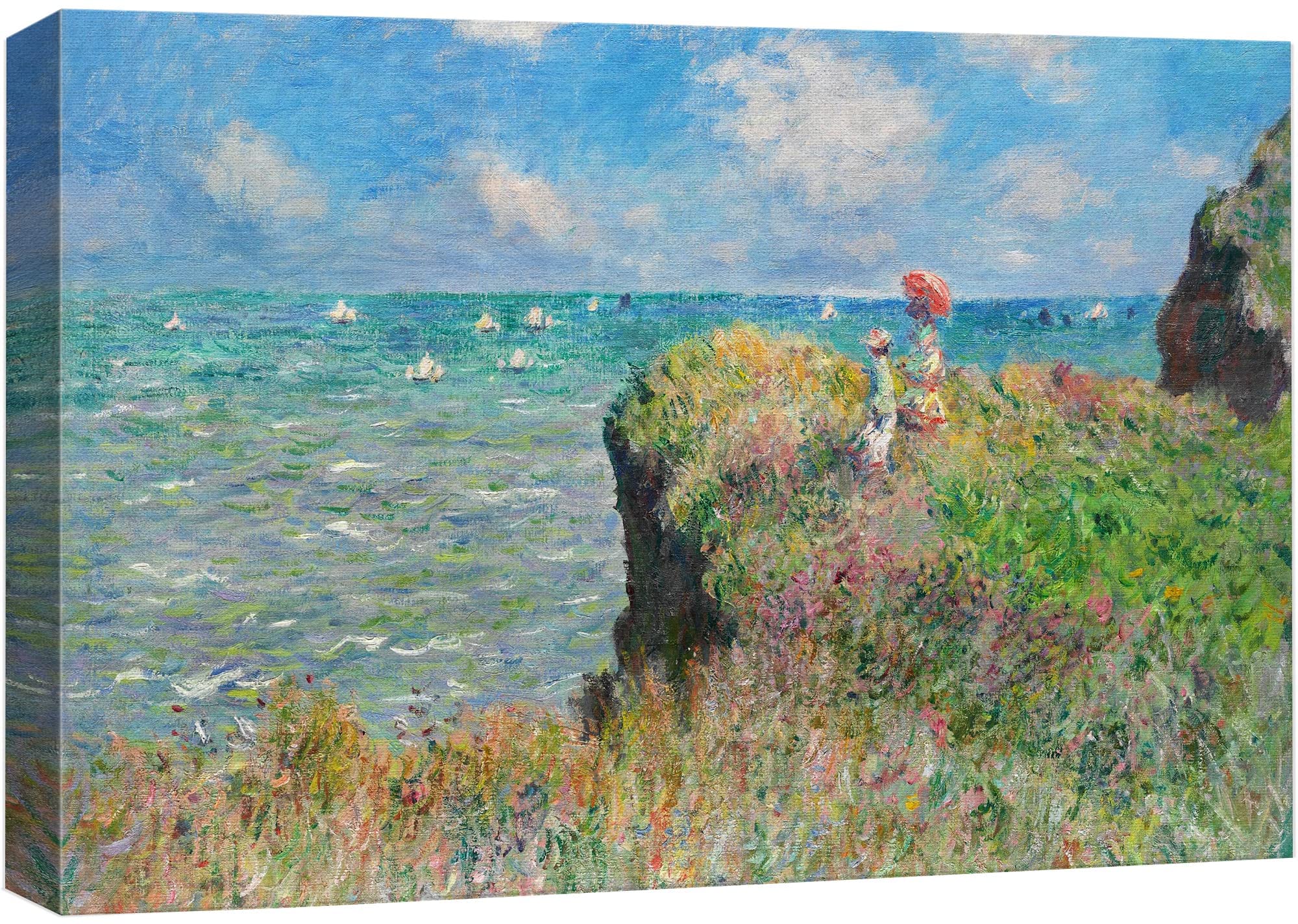 Wall26 Canvas Print Wall Art Cliff Walk At Pourville By Claude Monet Nature Wilderness Illustrations Fine Art Traditional Scenic