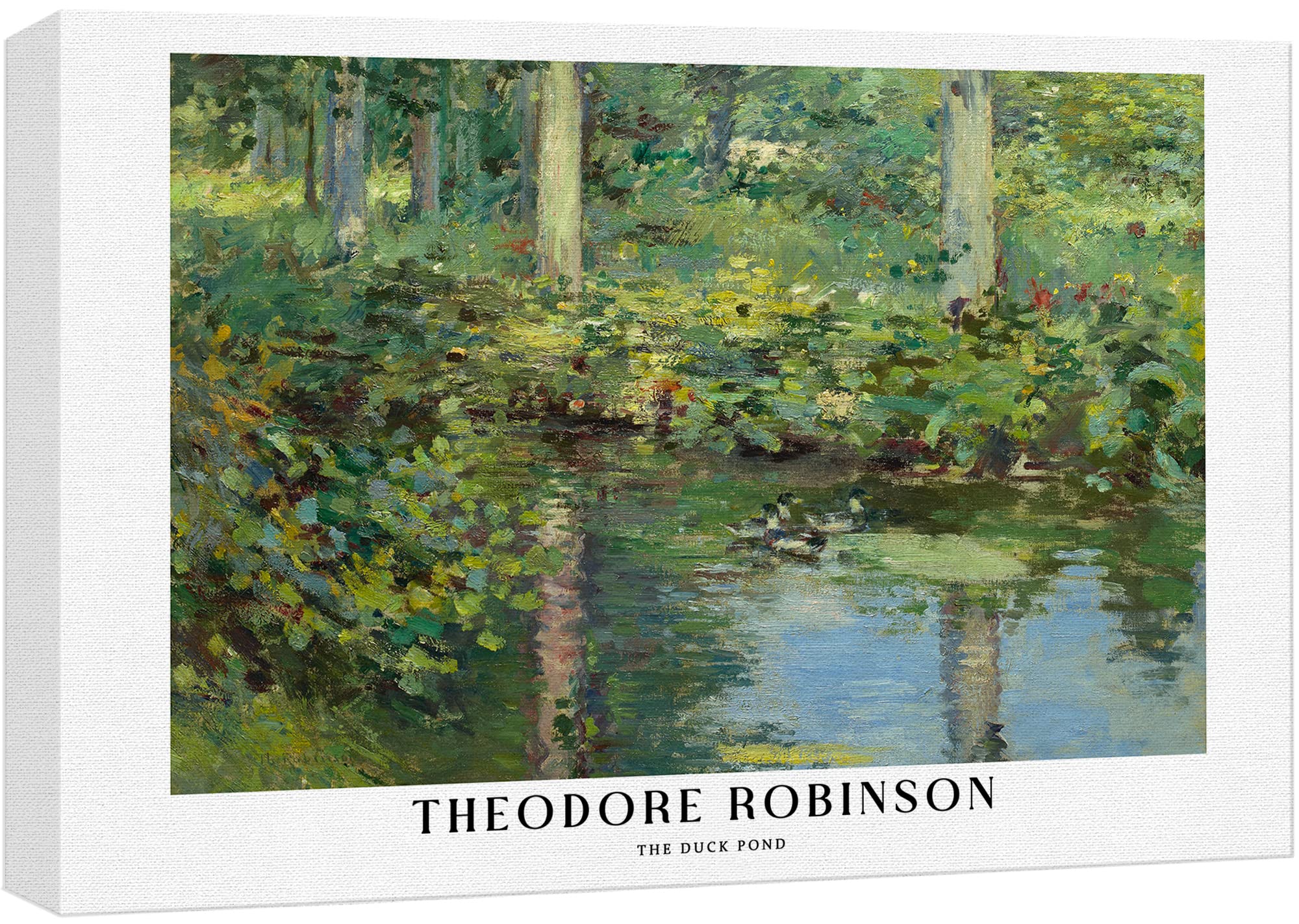 Wall26 Canvas Print Wall Art The Duck Pond By Theodore Robinson Historic Classical Illustrations Fine Art Decorative Vintage Zen