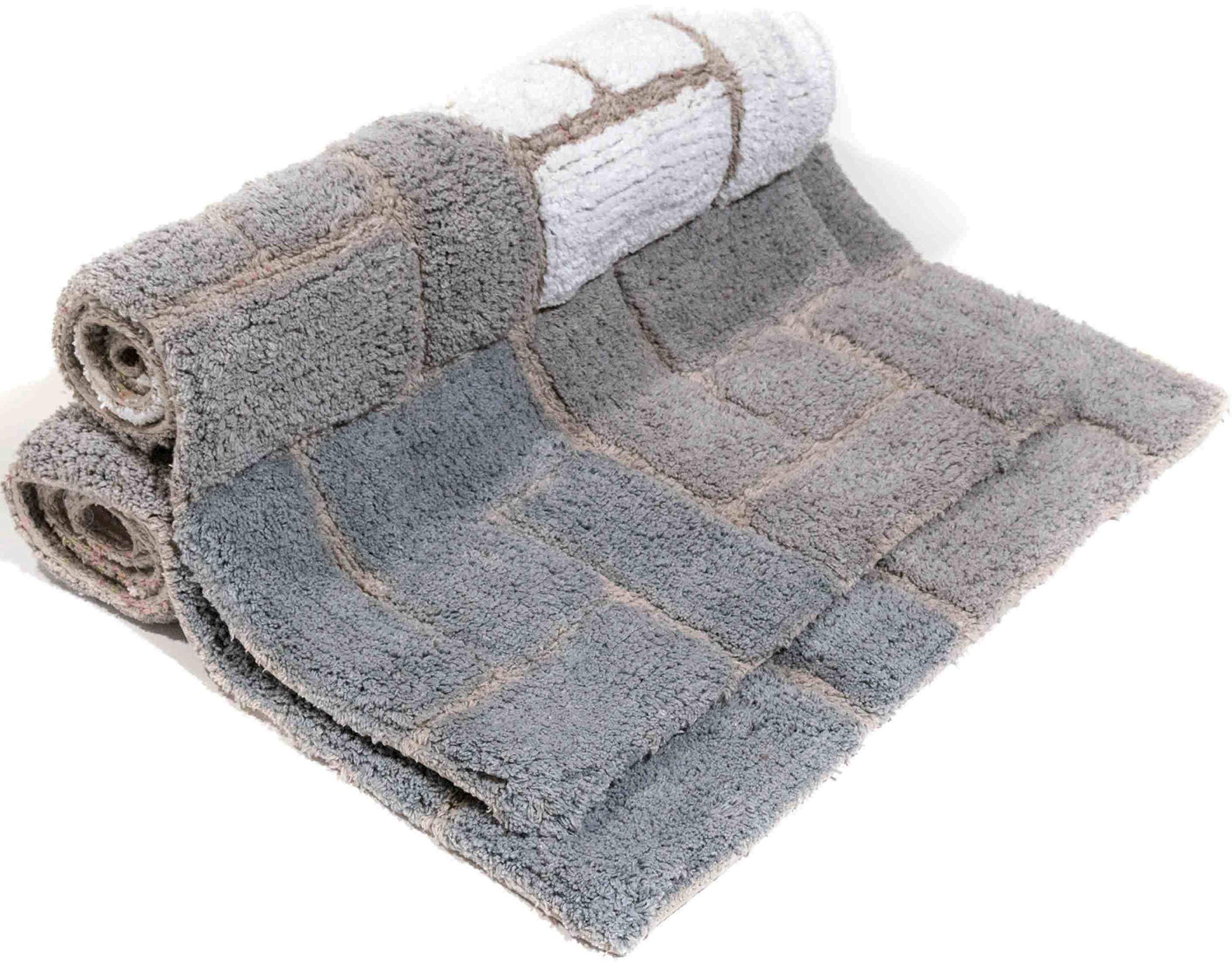 Chesapeake Merchandising Berkeley 2 Pc. Grey Bath Rug Set 44704 (21 X 34 & 24 X 40)