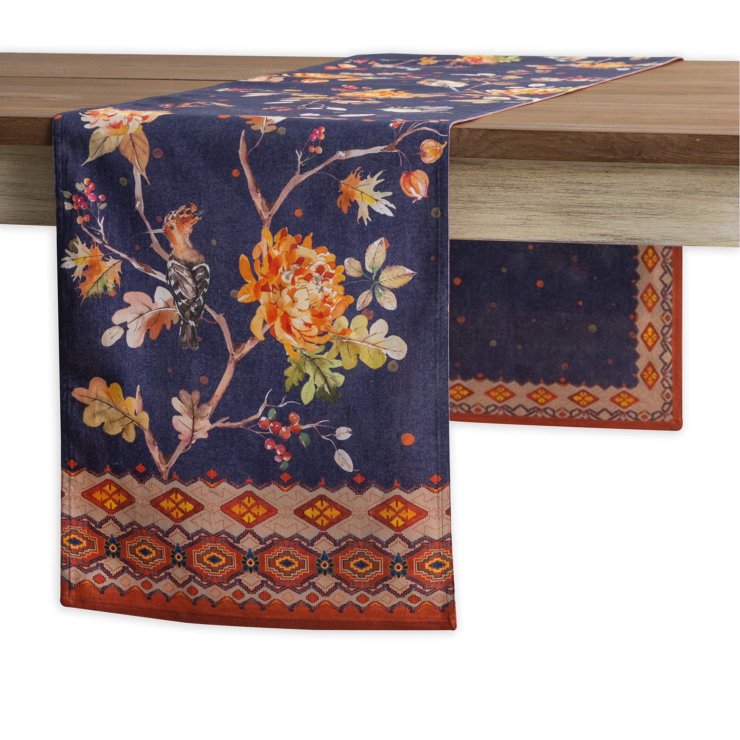 Maison D Hermine Kelim - Infinity 100 Cotton Table Runner Farmhouse Tabletop Cover For Home Kitchen Dining Dacor Parties Family