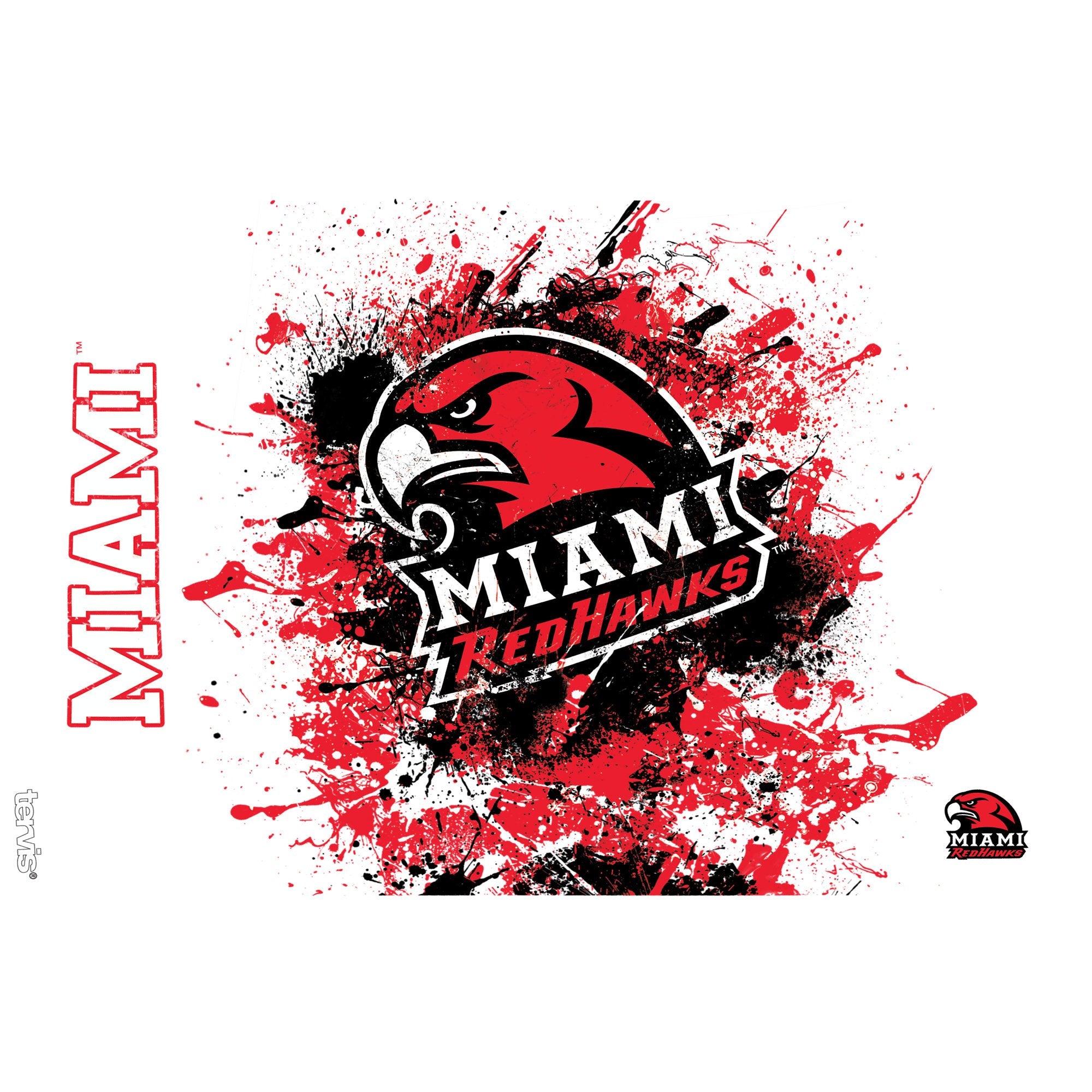 Tervis Made In Usa Double Walled Miami University Redhawks Insulated Tumbler Cup Keeps Drinks Cold & Hot, 16Oz, Splatter