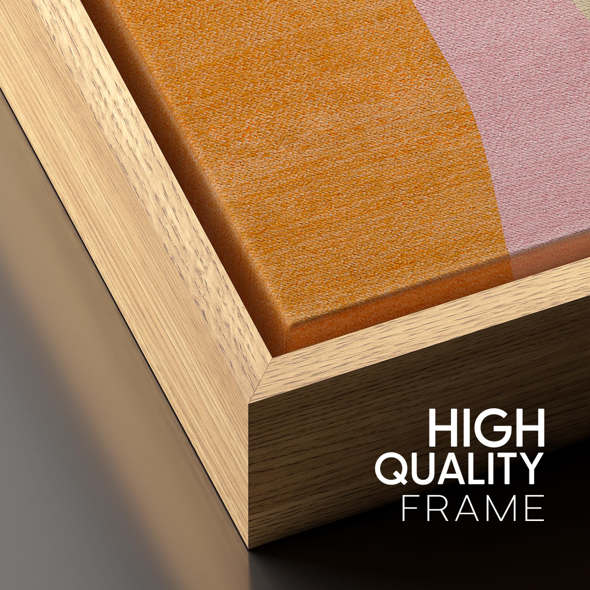 Signford Framed Canvas Print Wall Art Sage Green Blush Pink Paint Strokes Abstract Geometric Illustration Minimalism Decorative