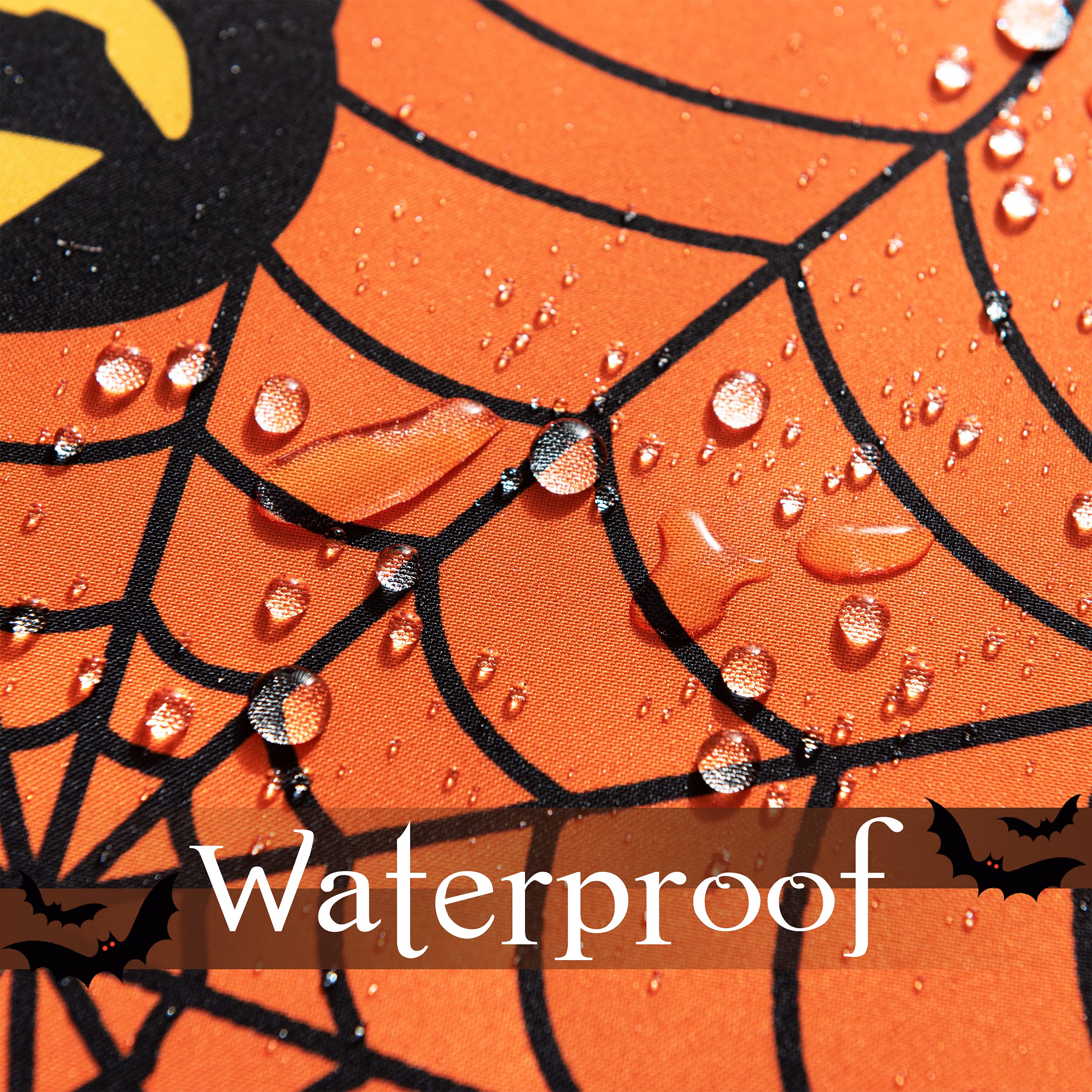 Mikiup Round Halloween Tablecloth - Spider Web Decorative Holiday Table Cloth, Waterproof And Washable Table Cover For Party Kit