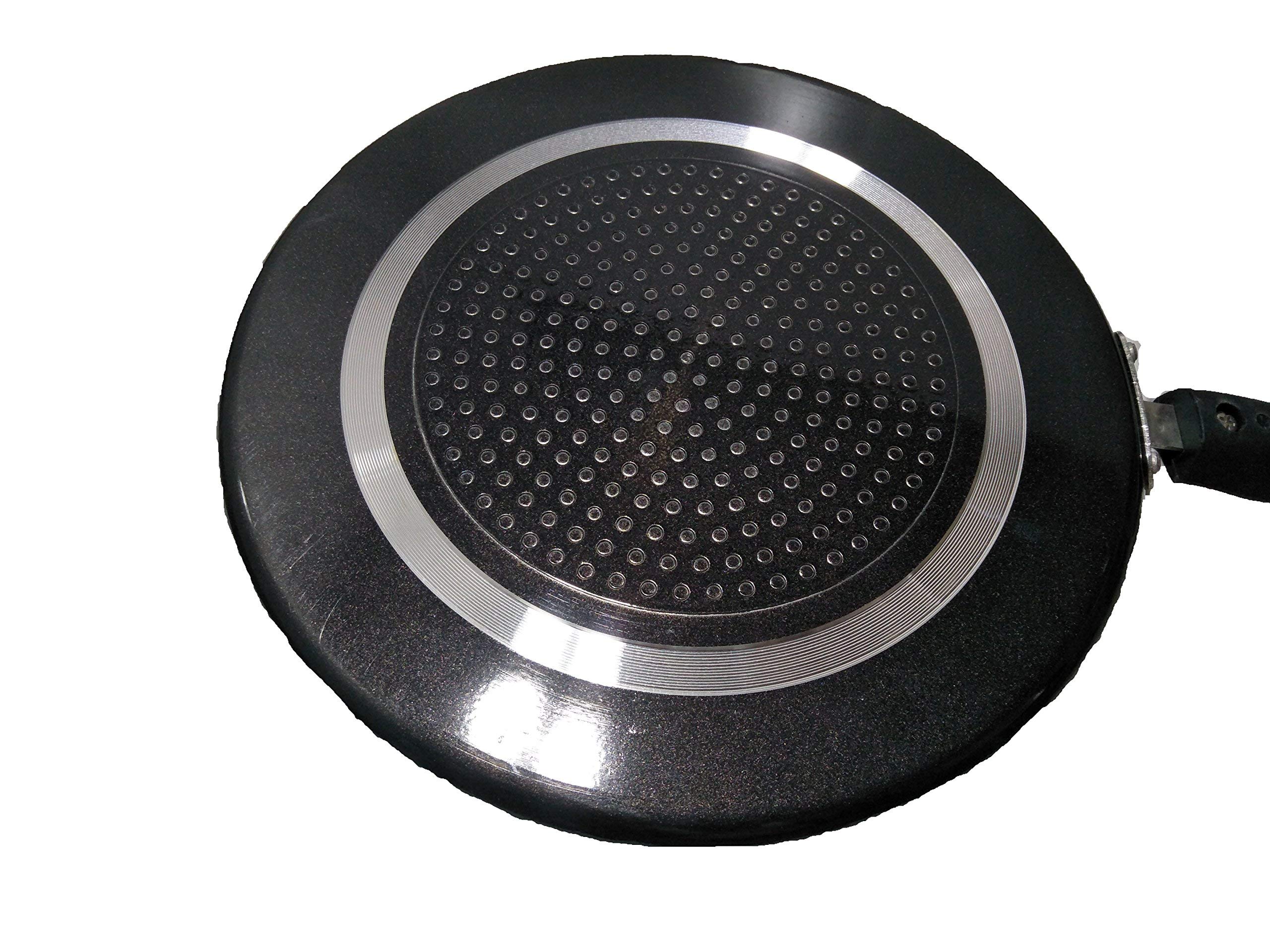 Dosa Pan,Nonstick Dosa Tawa / Griddle, Roti-Chapati Tawa,2.6 Mm Thickness, Black With 1-Piece Scrubber & 1-Piece Wooden Spatula