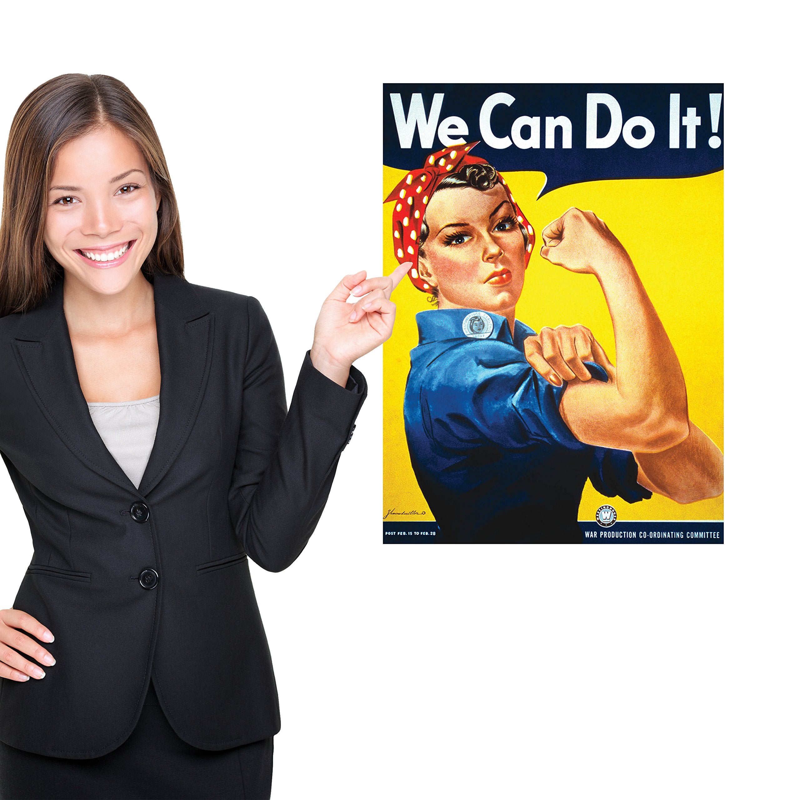 Palace Learning We Can Do It Poster - Rosie the Riveter - Laminated 18x24 - WW2 Vintage Decor