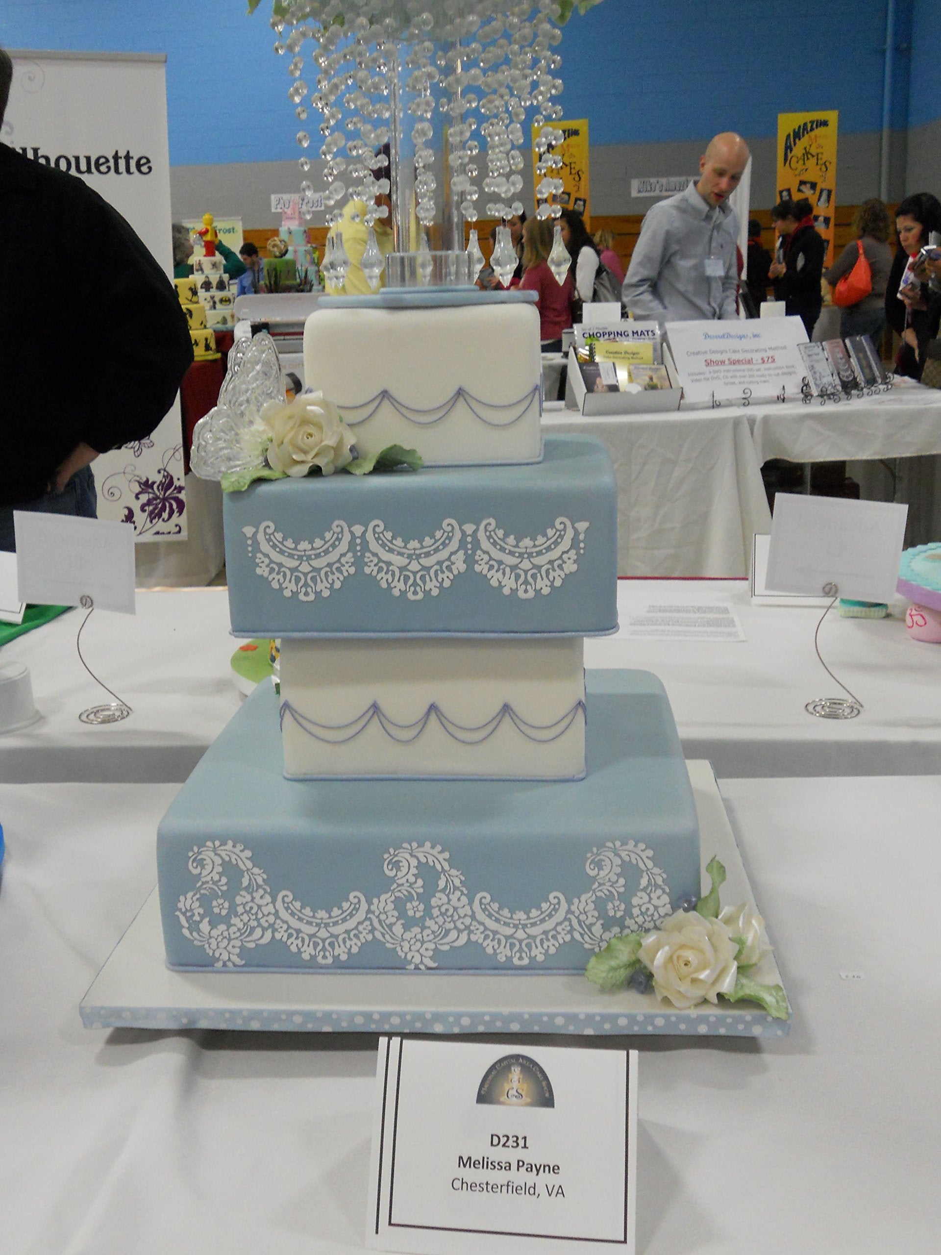 Designer Stencils C373 Alencon Lace Bottom Tier Cake Stencil, Beige/Semi-Transparent