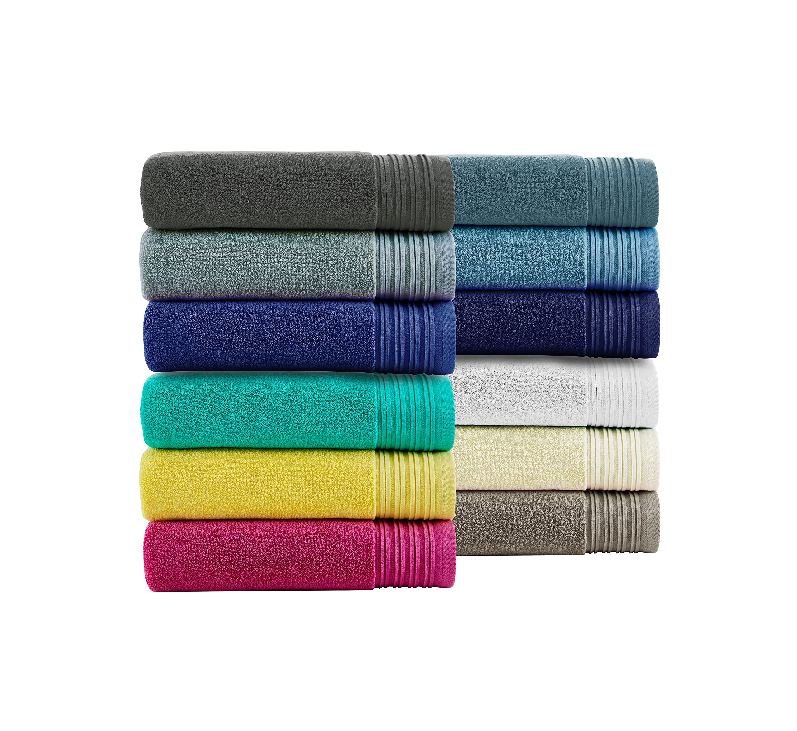 Kate Spade New York Scallop Pleat 580 Gsm Terry 1 Piece Wash Cloth, 13 X 13 Inches, 100% Cotton (French Navy)