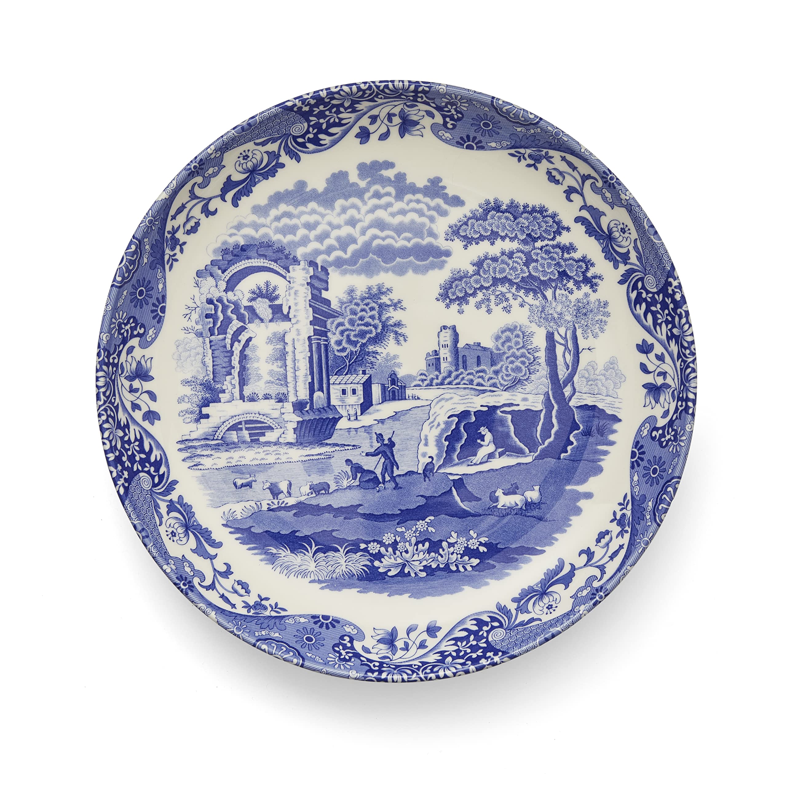 Portmeirion Blue Italian Pasta Serving Bowl | 12 Inch Serving Bowl for Pasta and Salad | Made in England from Fine Porcelain | B