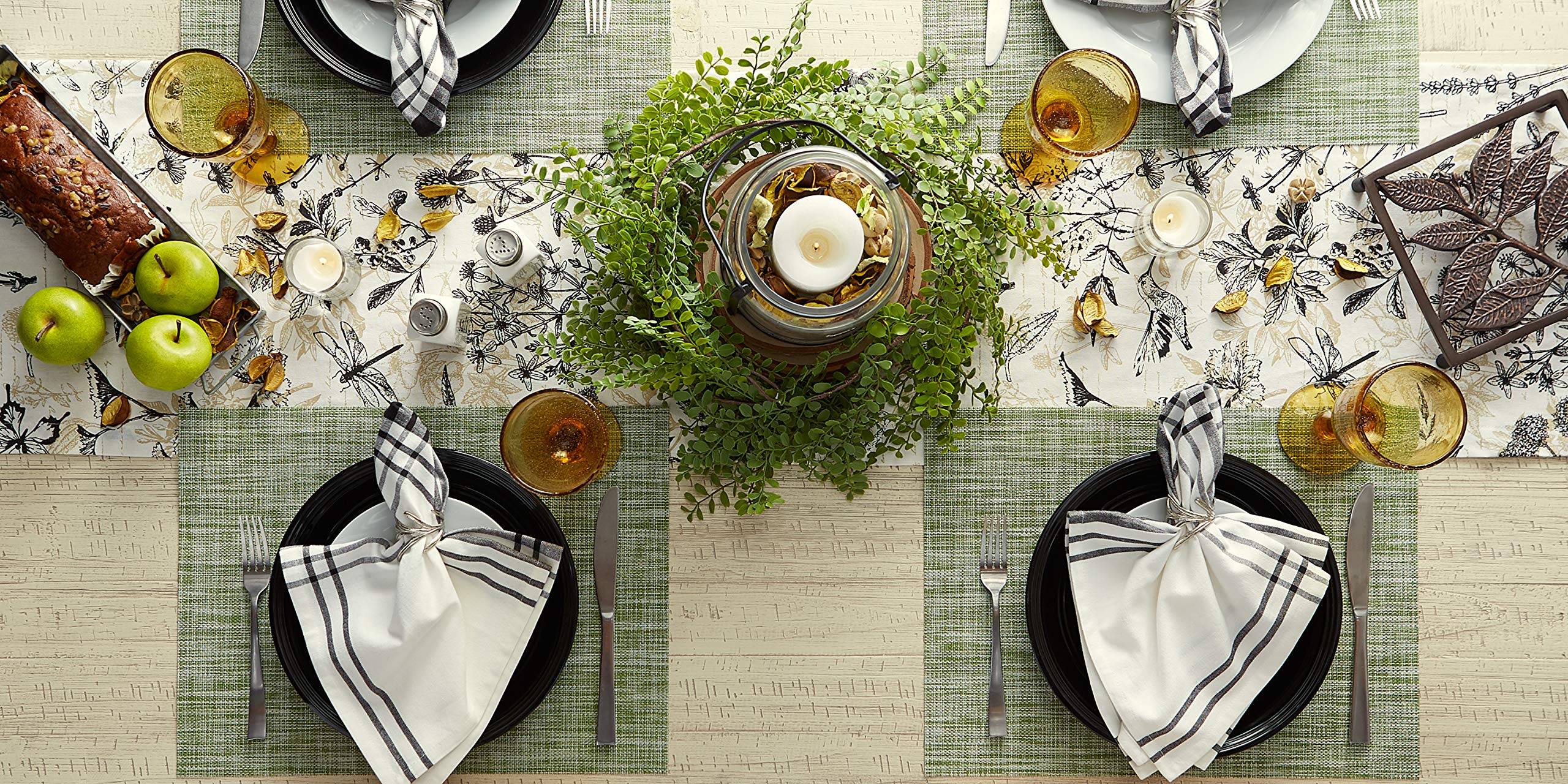 DII Fig Green Pvc Tweed Placemat (Set of 6)