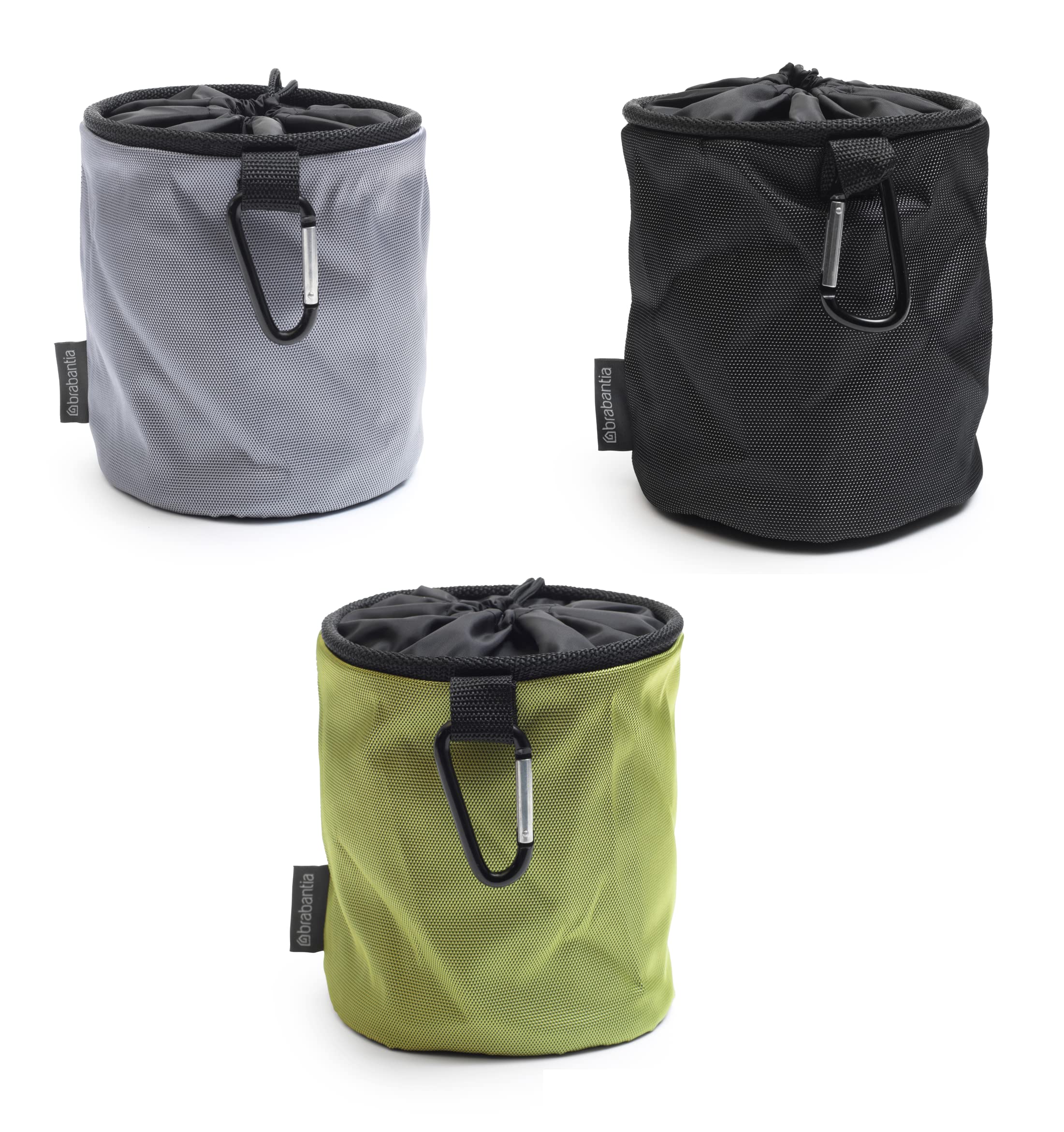 Brabantia X1 Premium Clothespin Storage Bag With Hanging Carabiner & Closing Cord (Random Color) Space Saving Organizer For Clot