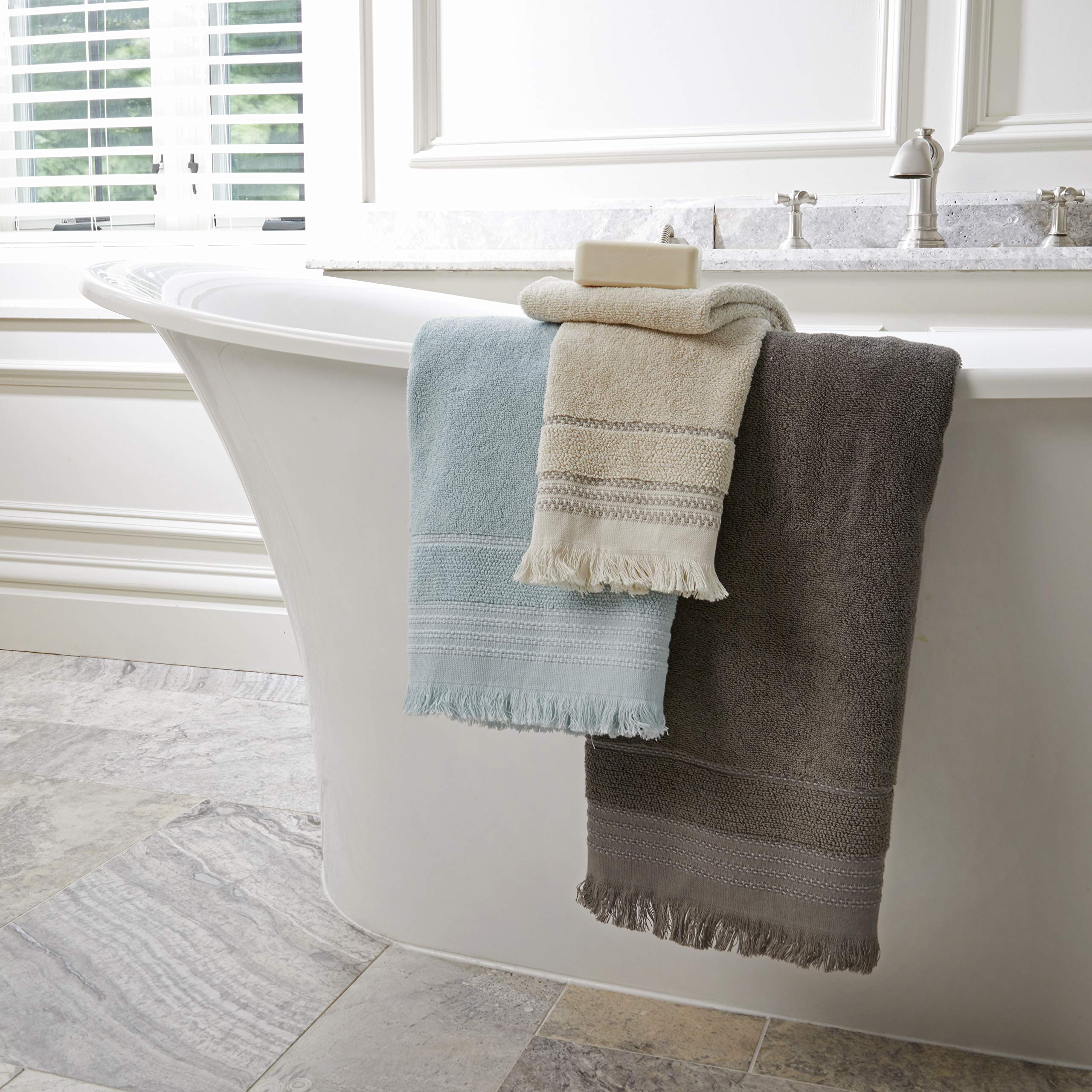 Skl Home By Saturday Knight Ltd. Jude Fringe Bath Towel,Slate