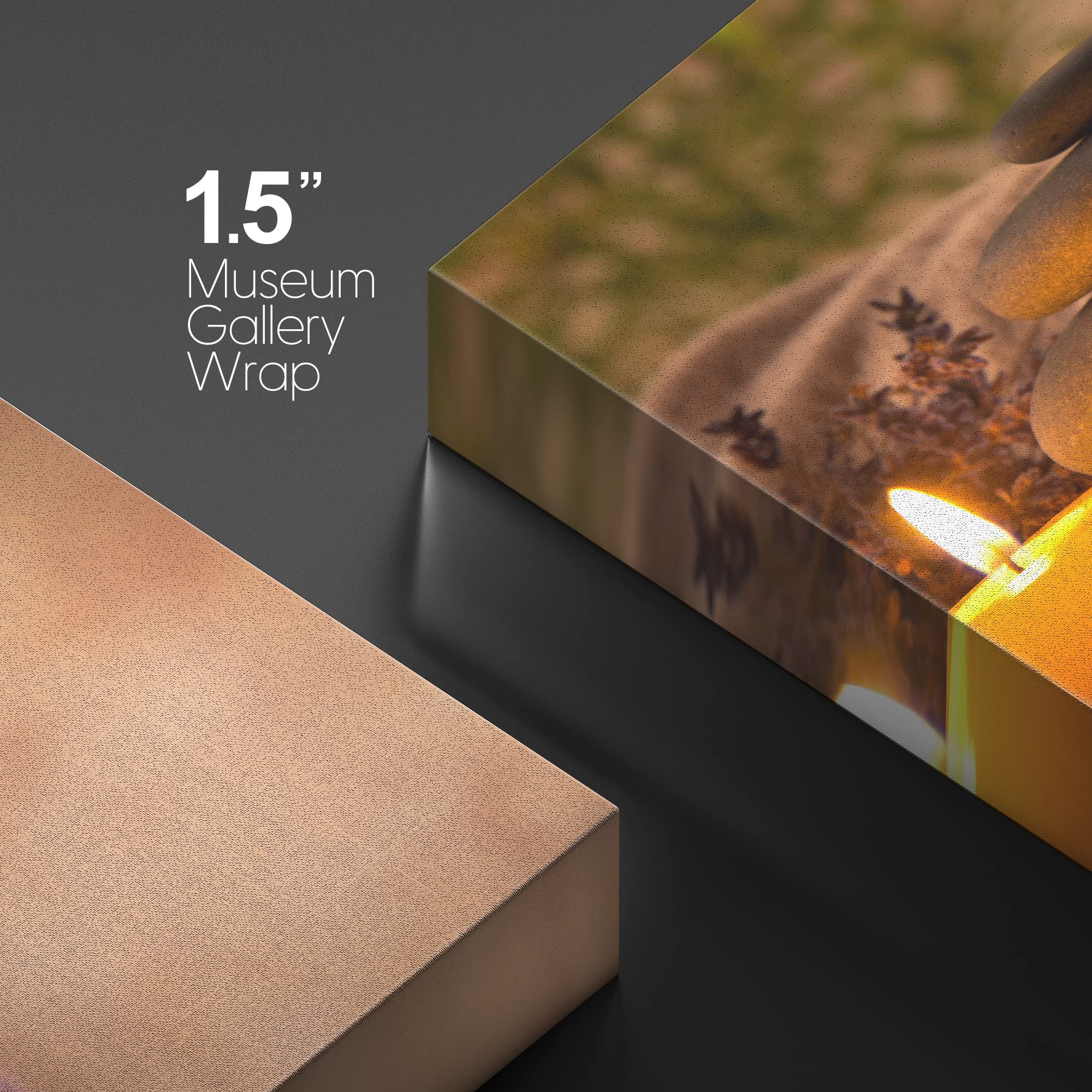 Wall26 Canvas Print Wall Art Zen Pilates Tropical Plant Massage Stone Candles Yoga Nature Photography Realism Rustic Scenic Land