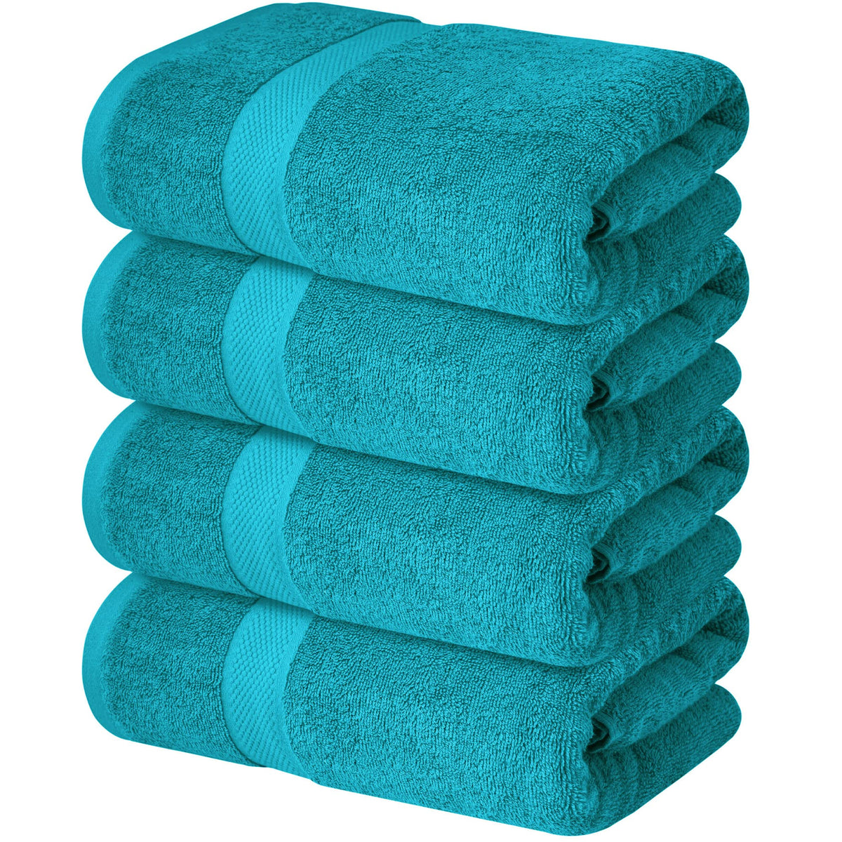 Infinitee Xclusives Premium Bath Towels Set Pack Of 4-100 Ring Spun Cotton Towels - Teal Bath Towels 27 X 54 - Soft Feel, Quick