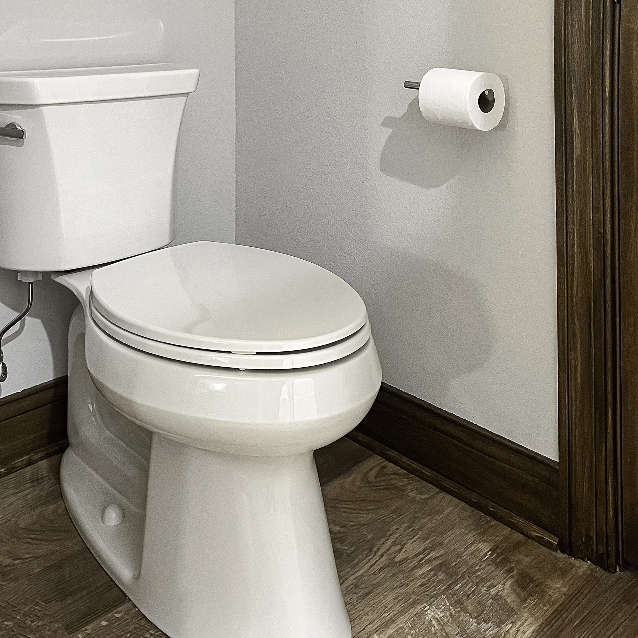 Design House 560383 Geneva Contemporary Toilet Paper Holder For Bathroom, Satin Nickel, 1 Count (Pack Of 1)