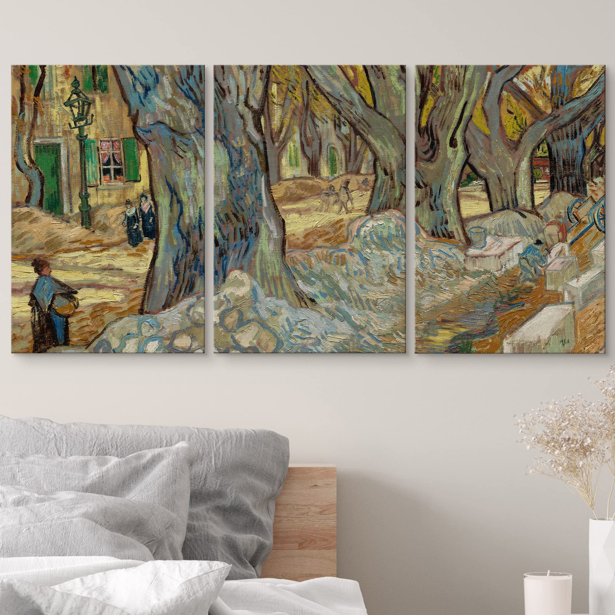 Wall26 Canvas Print Wall Art Set The Large Plane Trees (Road Menders) Vincent Van Gogh Classical Illustrations Fine Art Historic