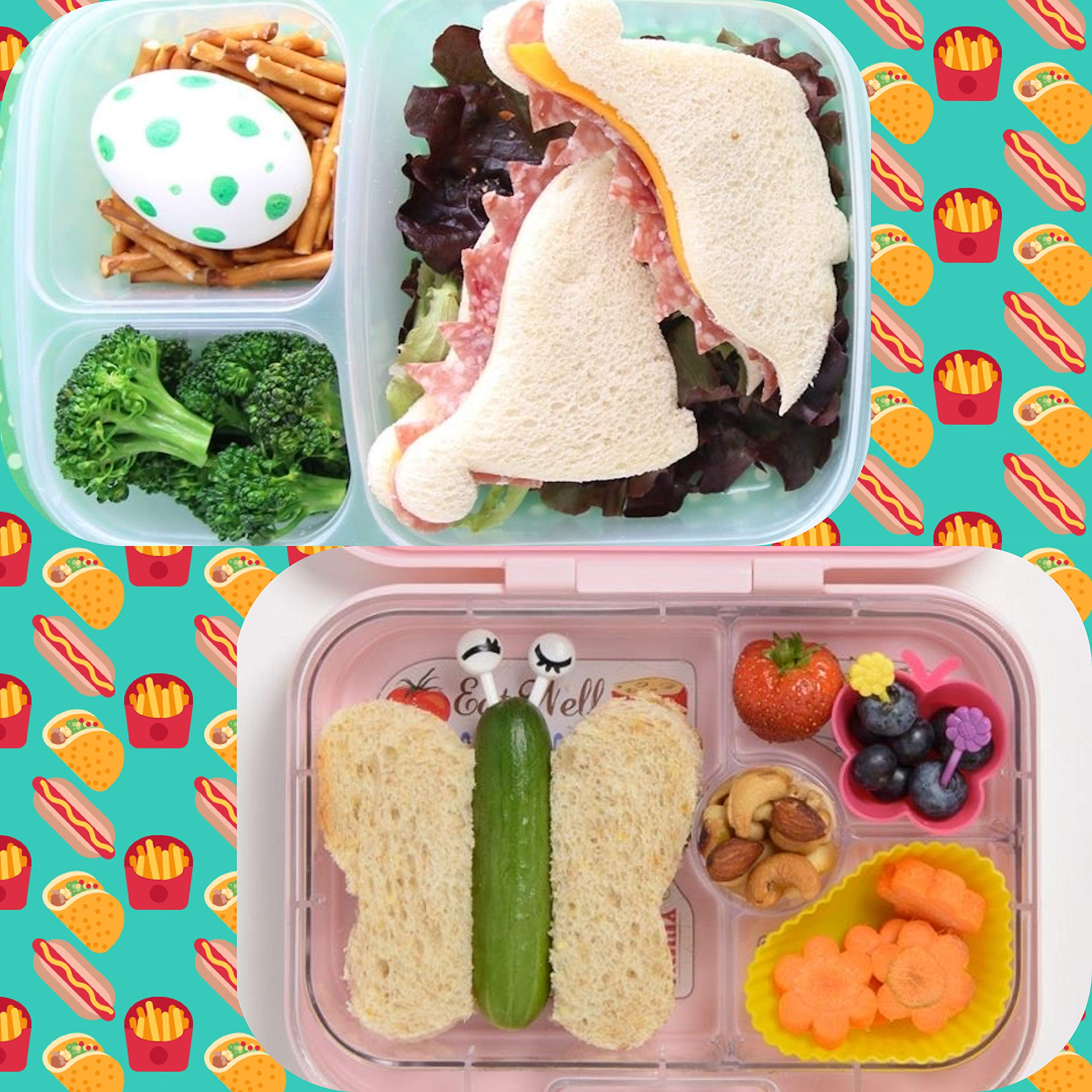 Chickoo 31pcs Sandwich Cutters Set - Fun Food Molds for Kids Lunch, Various Colors, Polypropylene - Bento Box & Lunch Box Accessories