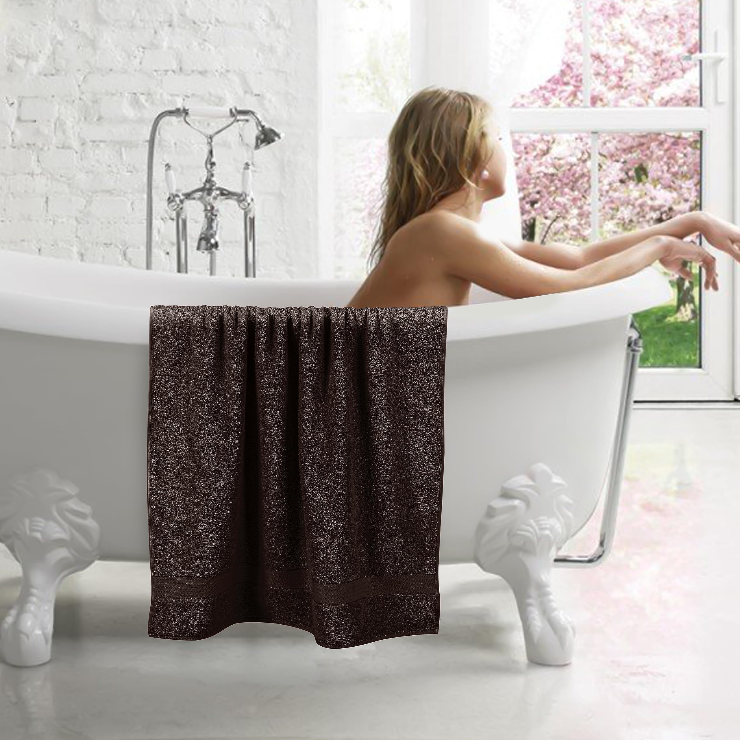 Glamburg 700 Gsm Premium 2-Pack Oversized Extra Large Bath Sheet Set - 100% Combed Cotton - 2 Bath Sheet 35X70 - Luxury Hotel &