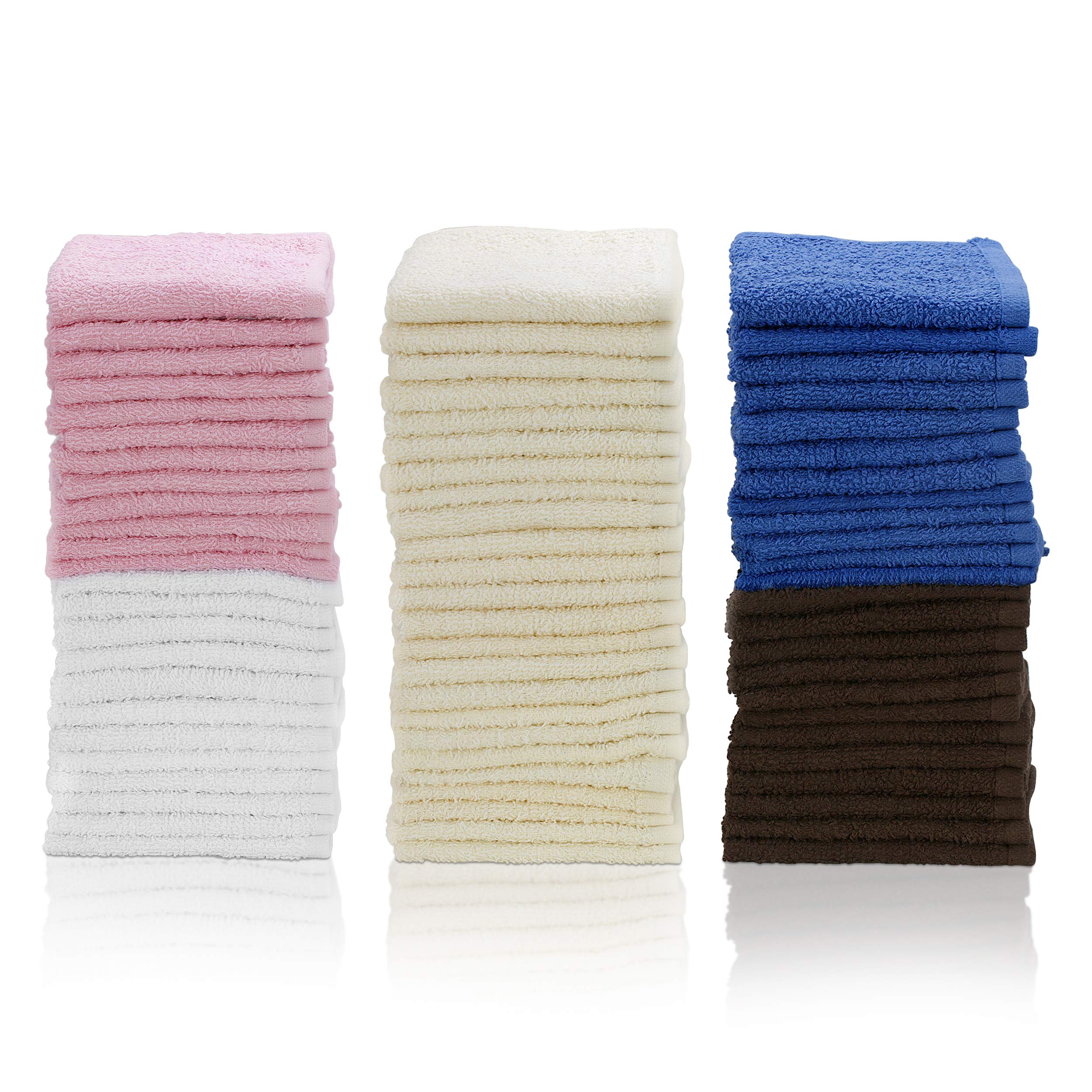 SIMPLI-MAGIC 79264C Cotton Washcloths  Size: 12?x12?  Multi Color  (Pack of 8  400 Count Total)