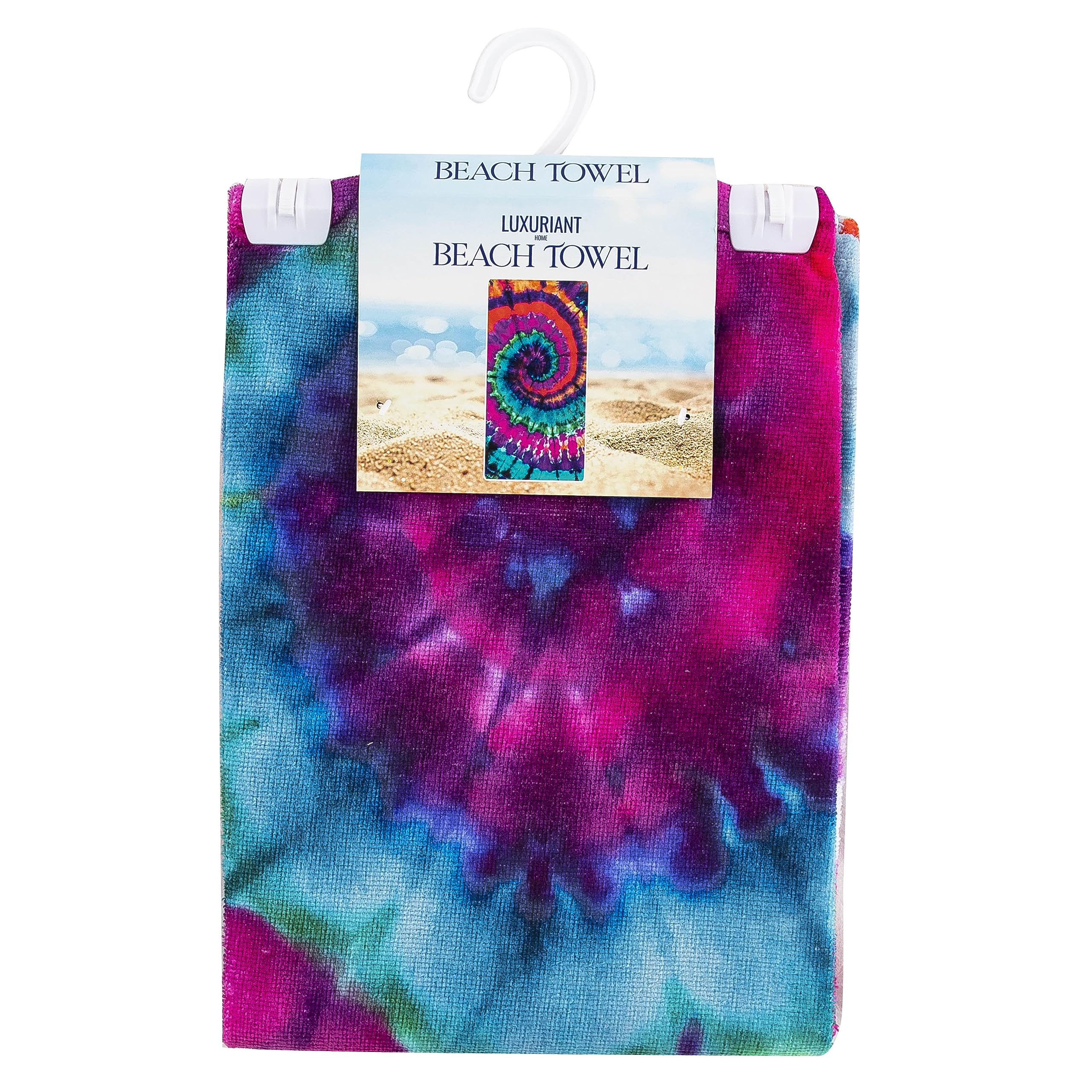 Psychedelic Tie Dye Beach Towel;  30'' X 60''(D0102H94Ccw.)