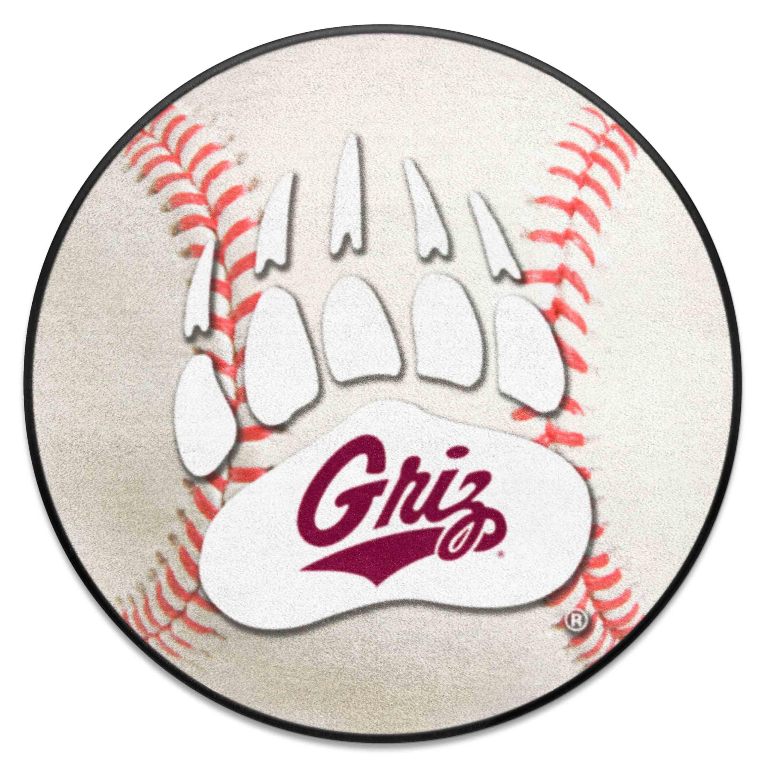 FANMATS 3643 Montana Grizzlies Baseball Shaped Accent Rug - 27in. Diameter