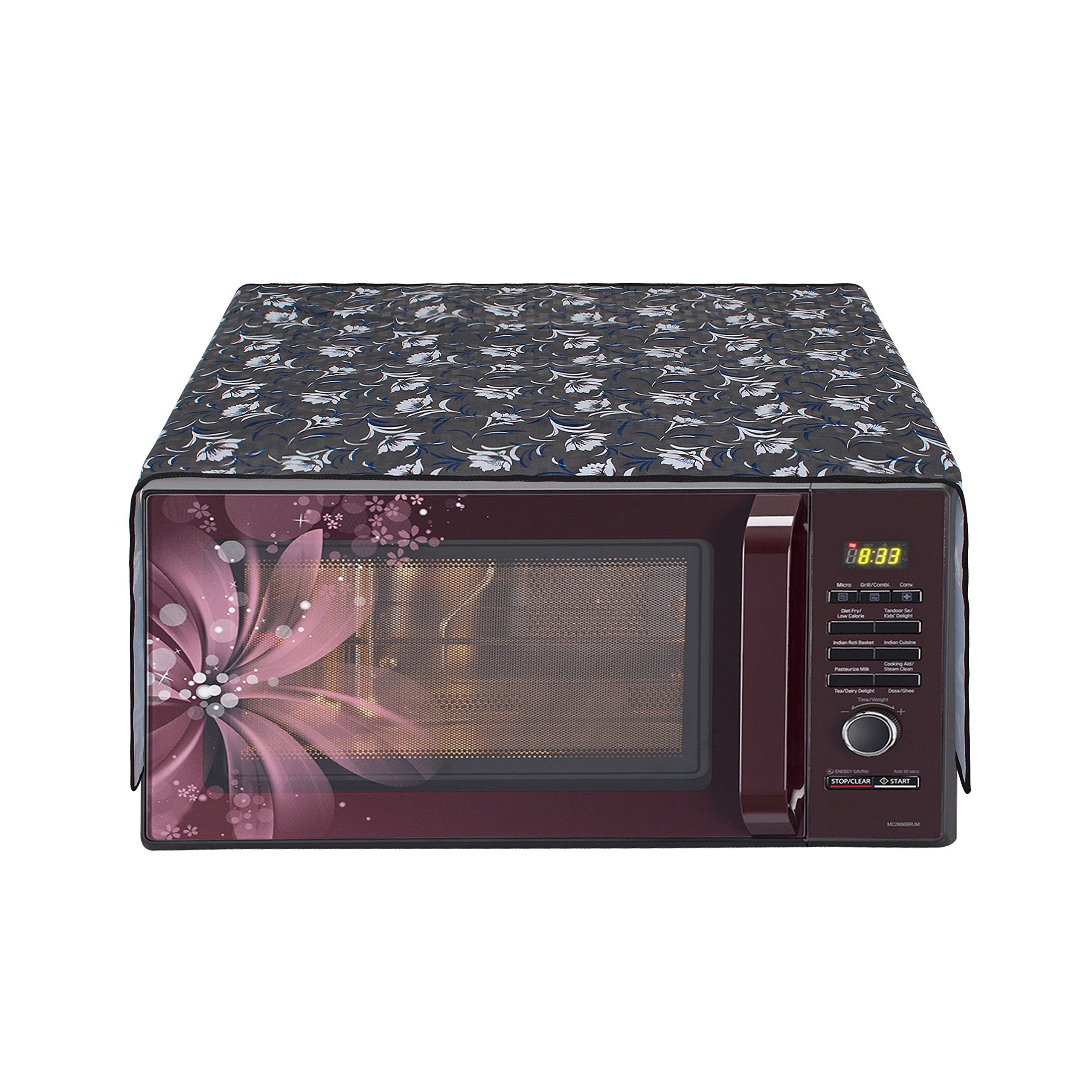 Lithara Printed Waterproof Microwave Oven Top Cover | Size : 30 X 19 Inches | Sams05 (Multicolor)